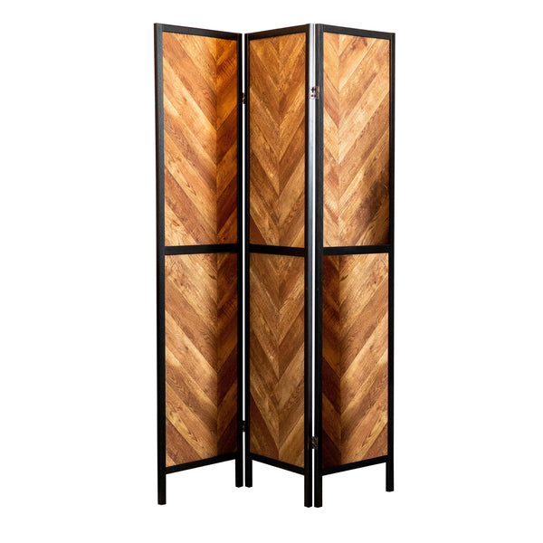 Coaster Furniture Marlene 962922 3-Panel Room Divider Folding Screen - Rustic Tobacco