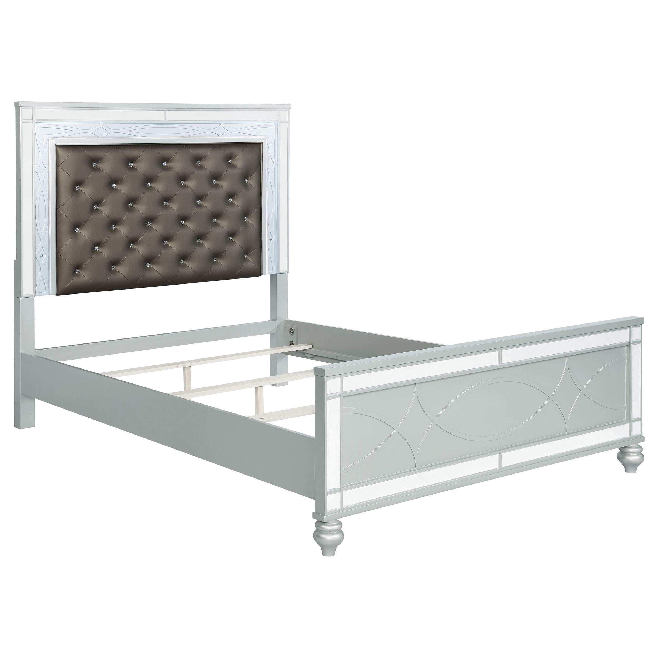  Size_California King --  Gunnison 223211KW Wood California King LED Panel Bed - Silver Metallic IMAGE 1