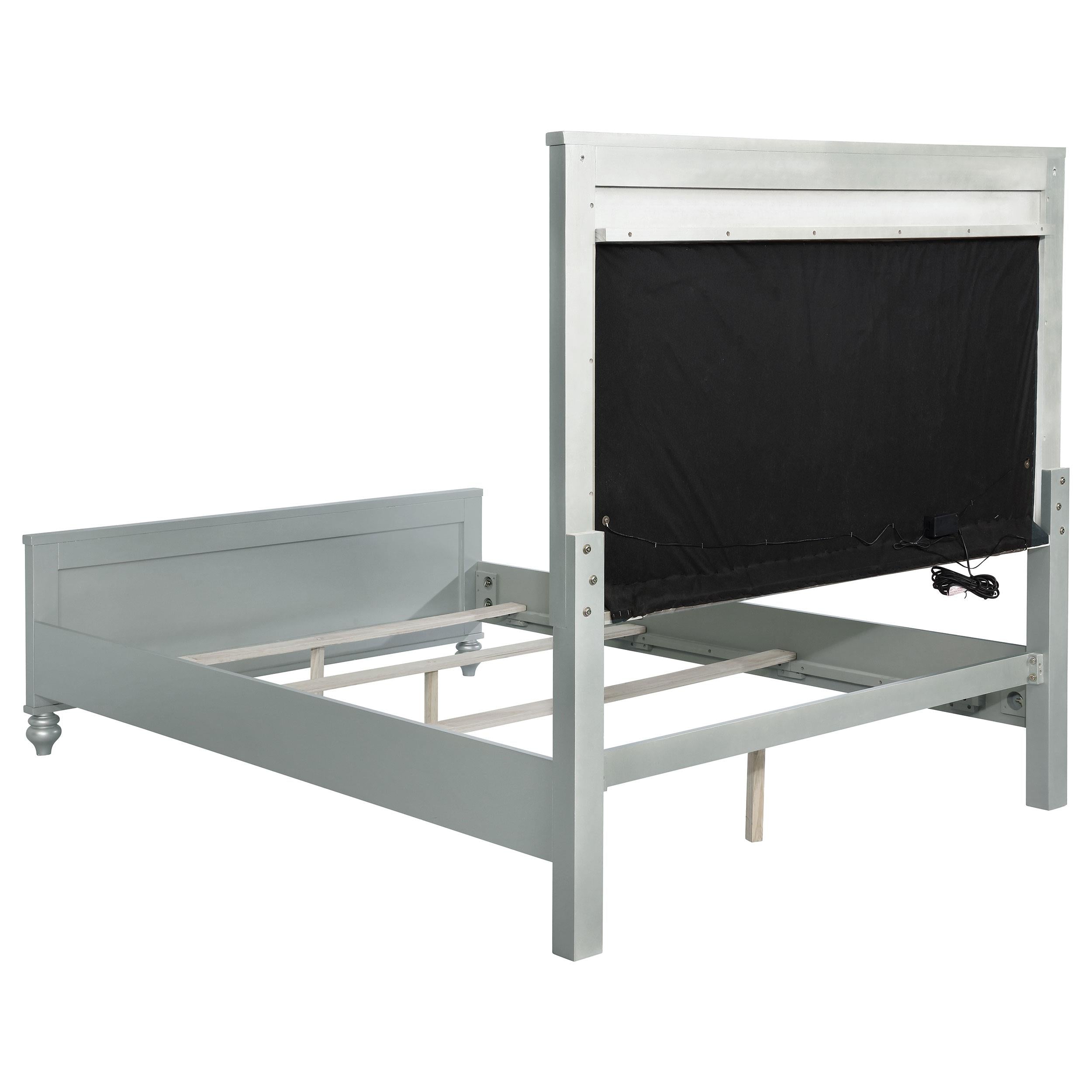  Size_California King --  Gunnison 223211KW Wood California King LED Panel Bed - Silver Metallic IMAGE 3