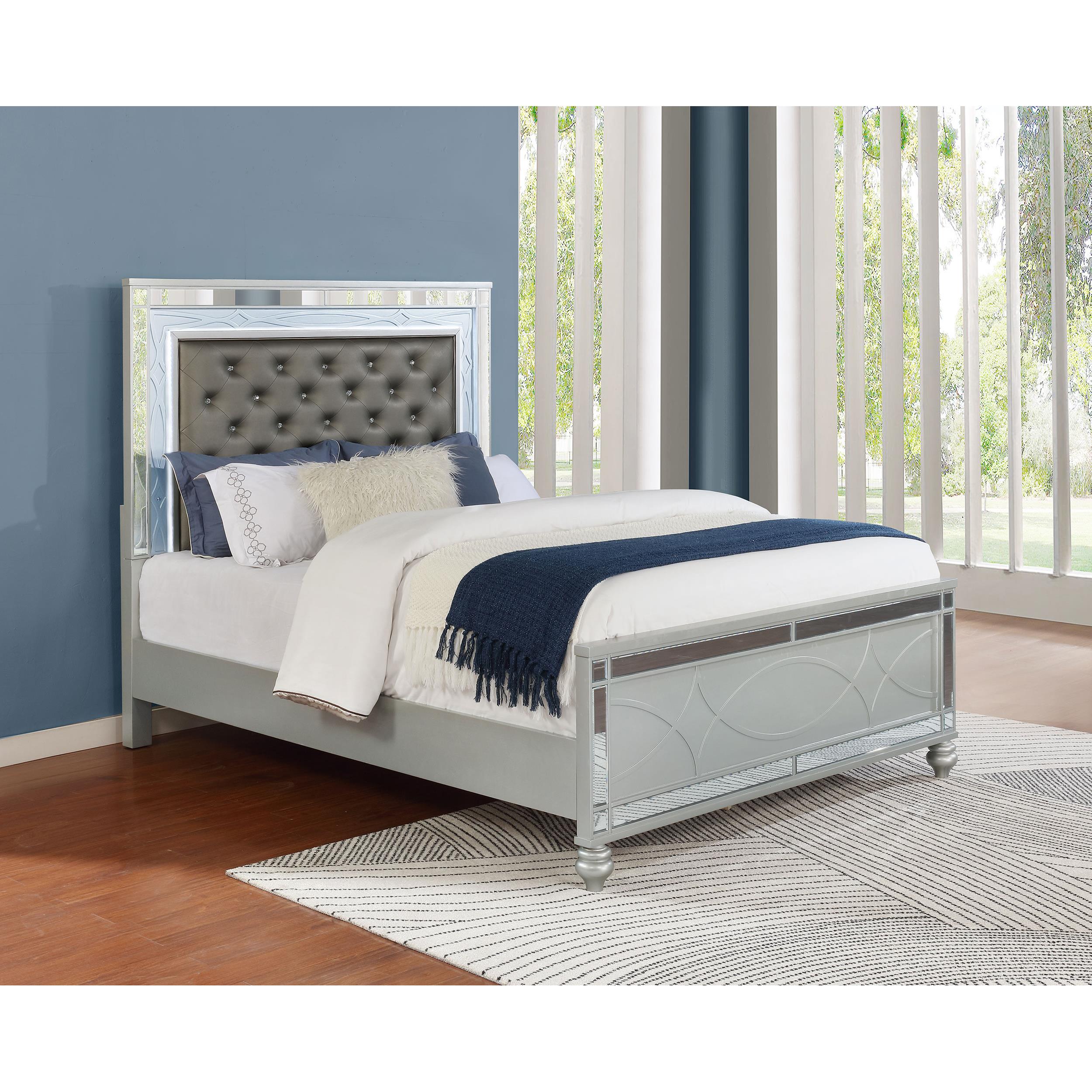  Size_California King --  Gunnison 223211KW Wood California King LED Panel Bed - Silver Metallic IMAGE 4