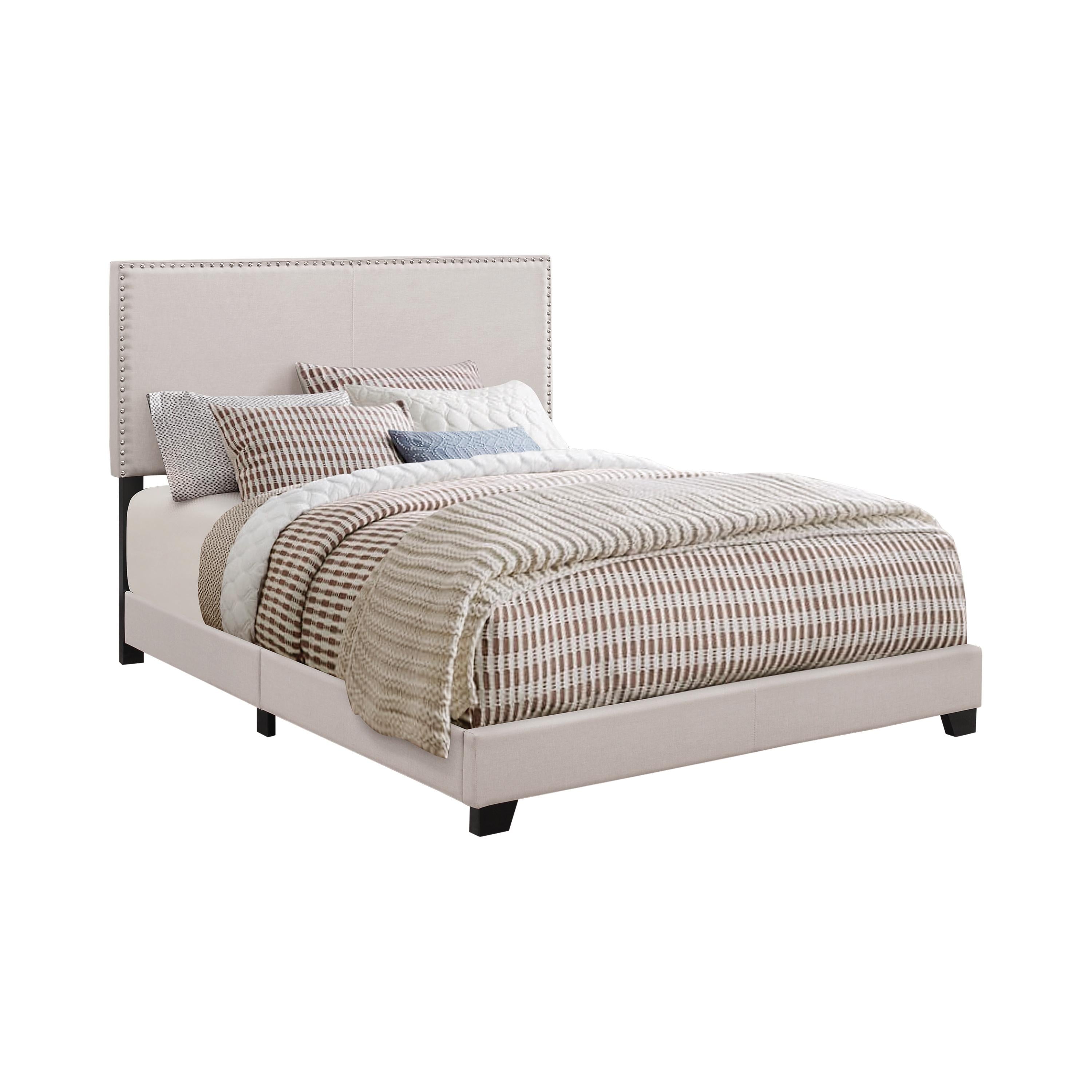  Size_California King --  Boyd 350051KW Upholstered California King Panel Bed - Ivory IMAGE 1