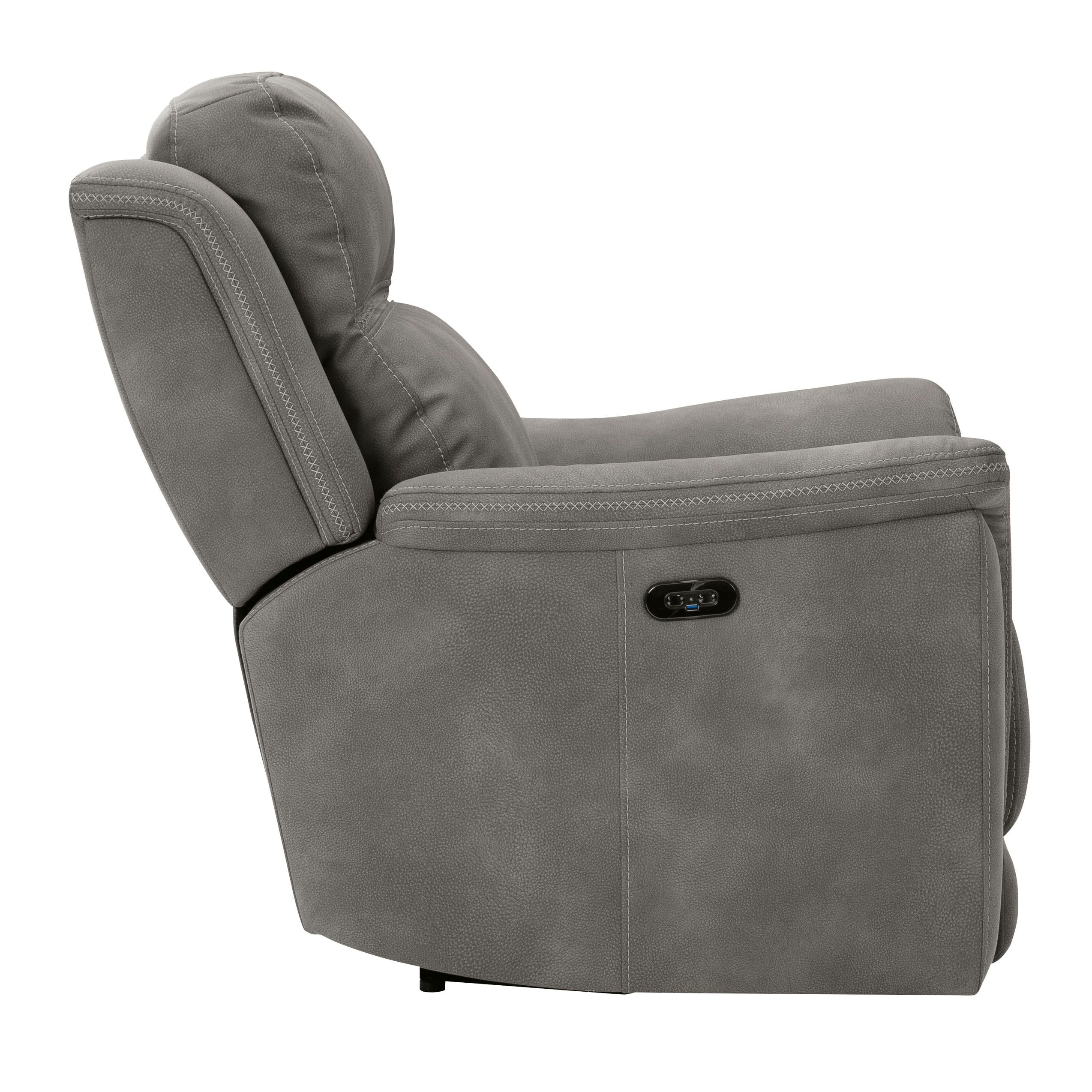  Manufacturer Color_Slate --  Signature Design by Ashley Next Gen DuraPella Power Leather Look Recliner IMAGE 4