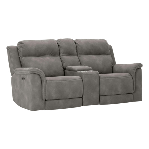 Signature Design by Ashley Next Gen DuraPella Power Reclining Leather Look Loveseat with Console