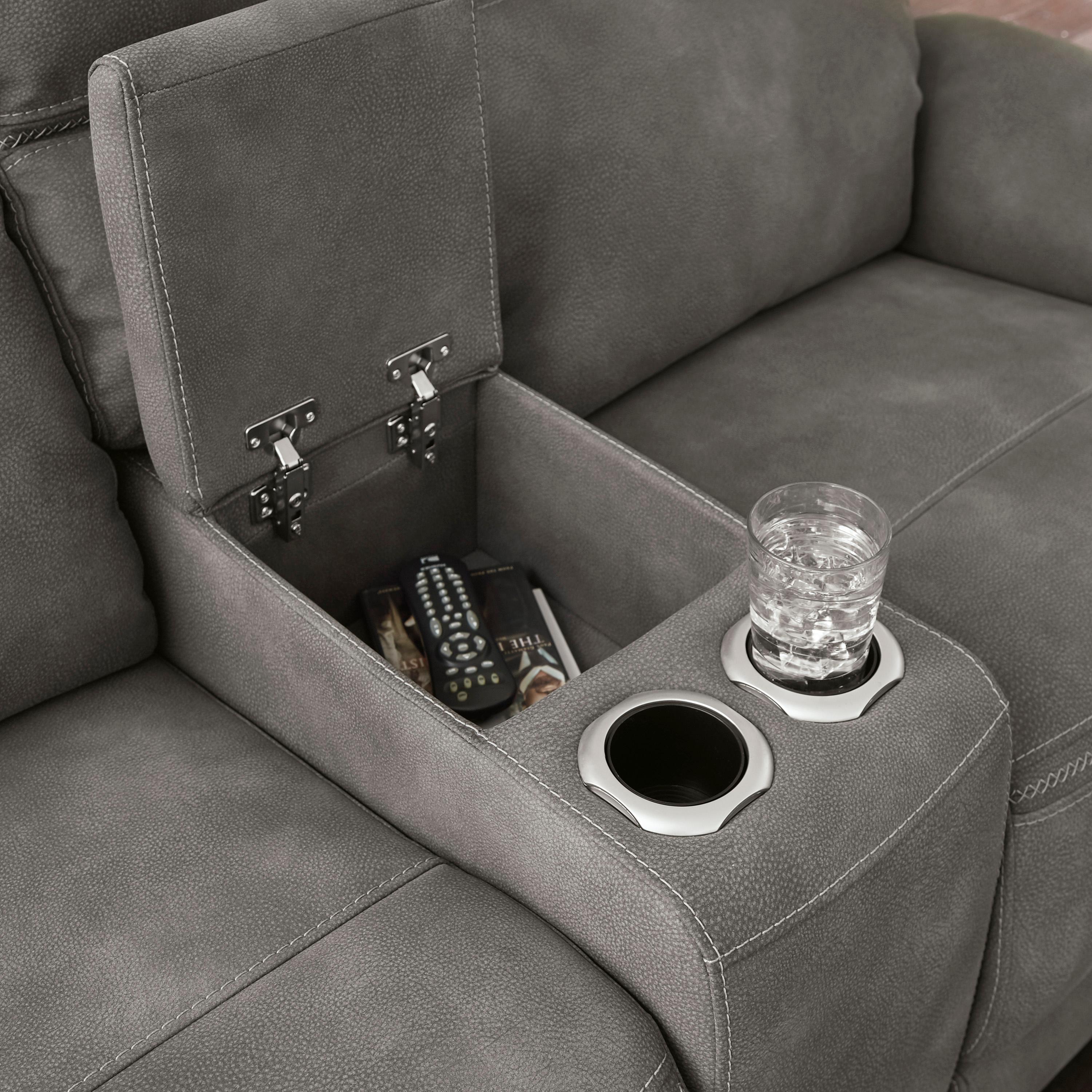  Manufacturer Color_Slate --  Signature Design by Ashley Next Gen DuraPella Power Reclining Leather Look Loveseat with Console IMAGE 7