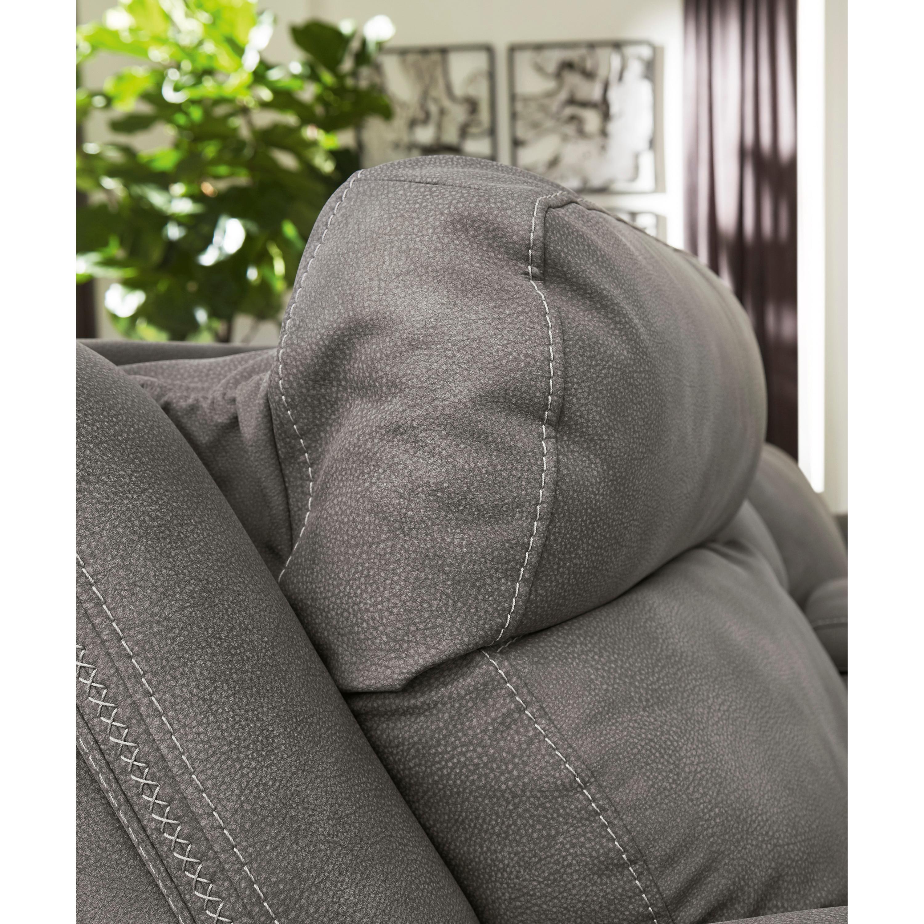  Manufacturer Color_Slate --  Signature Design by Ashley Next Gen DuraPella Power Reclining Leather Look Loveseat with Console IMAGE 8