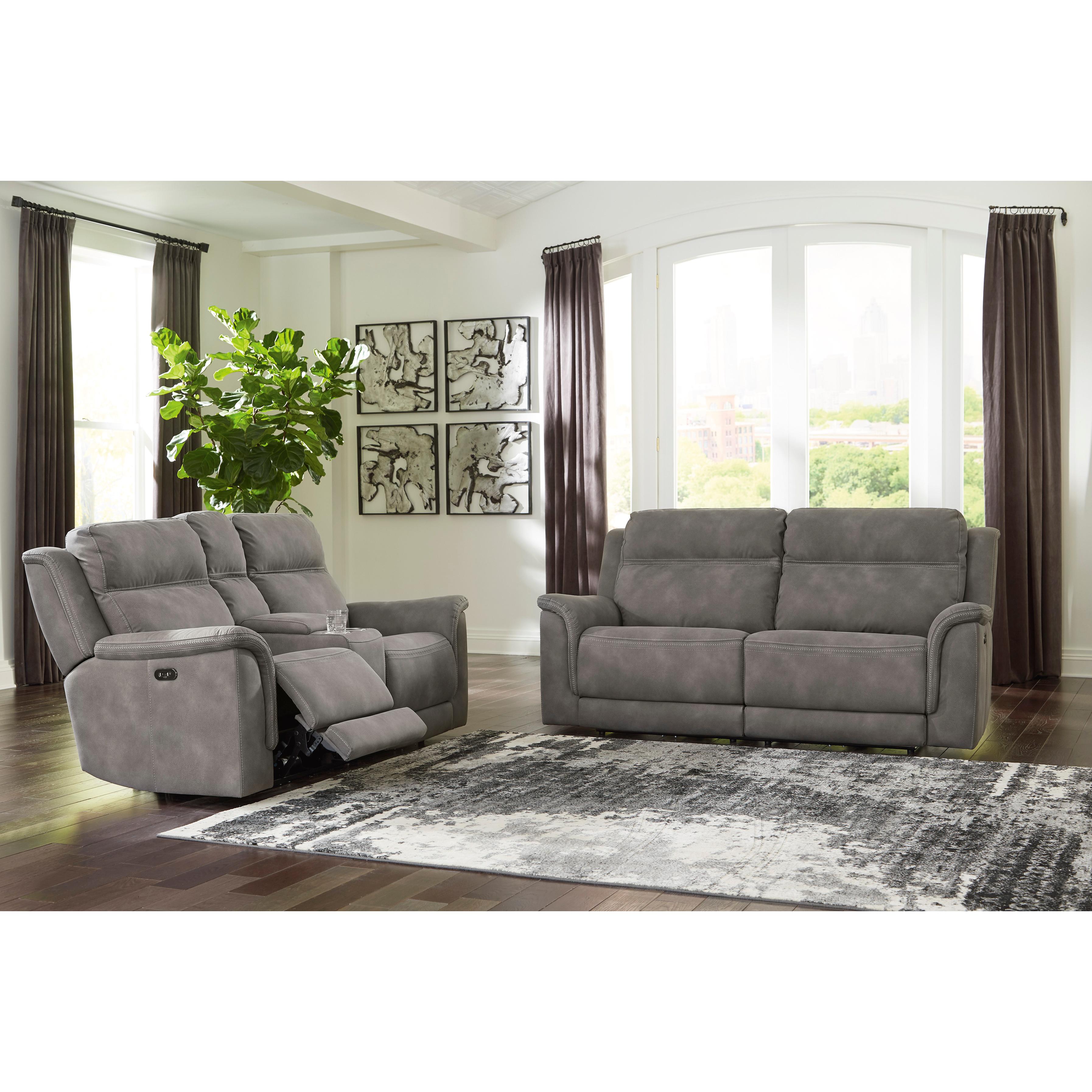  Manufacturer Color_Slate --  Signature Design by Ashley Next Gen DuraPella Power Reclining Leather Look Sofa IMAGE 10