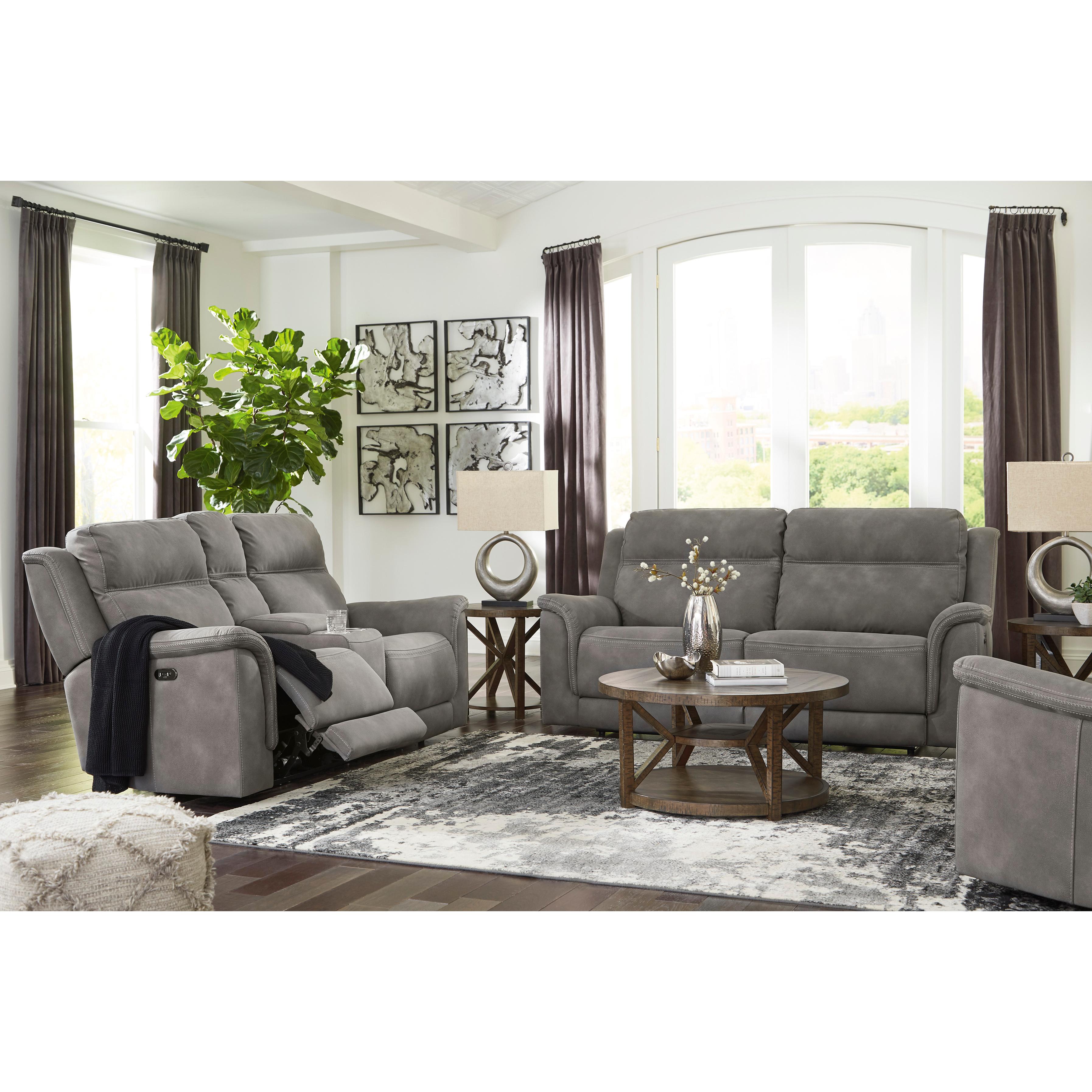  Manufacturer Color_Slate --  Signature Design by Ashley Next Gen DuraPella Power Reclining Leather Look Sofa IMAGE 12