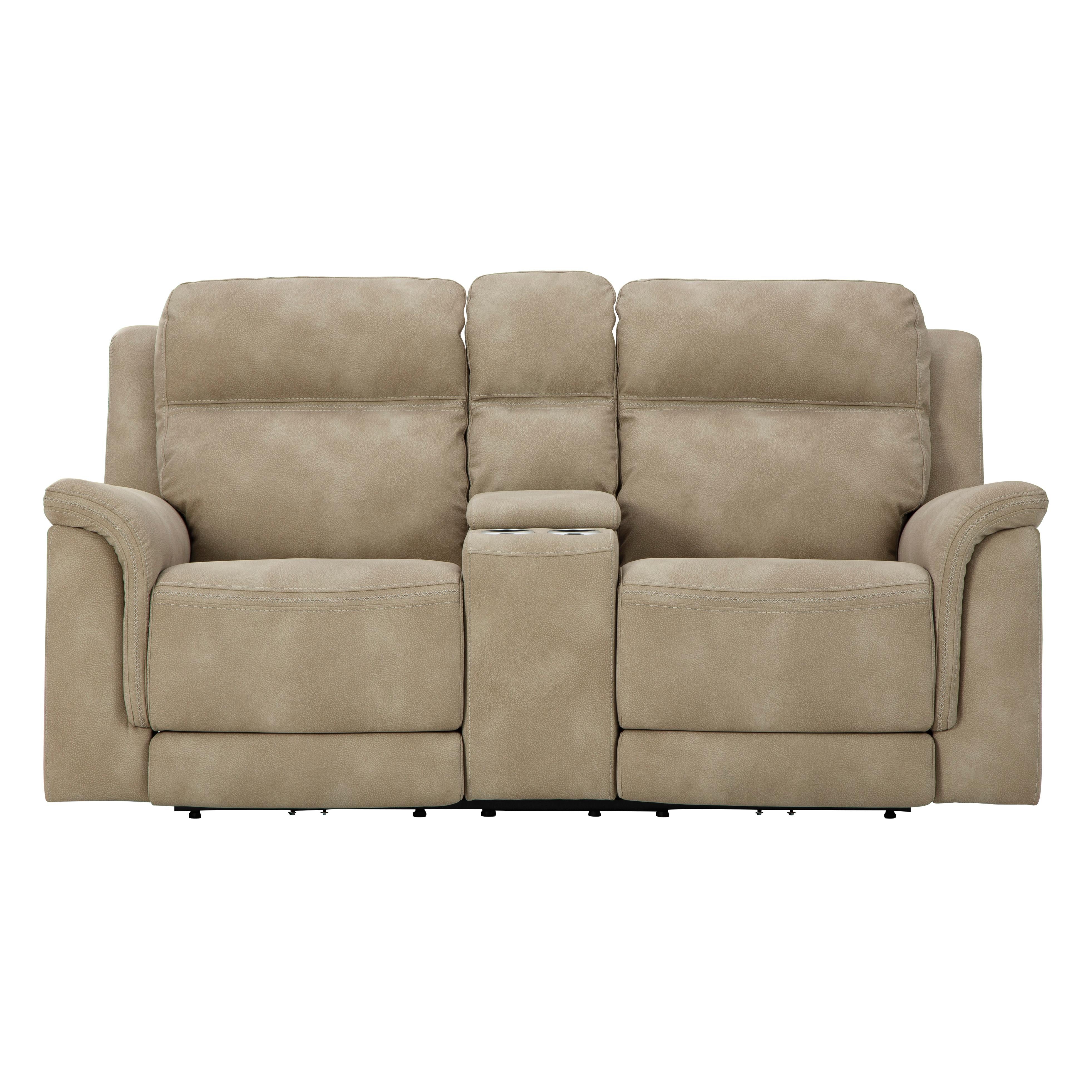  Manufacturer Color_Sand --  Next-Gen DuraPella 5930218 Power Reclining Loveseat with Console and Adjustable Headrest IMAGE 1