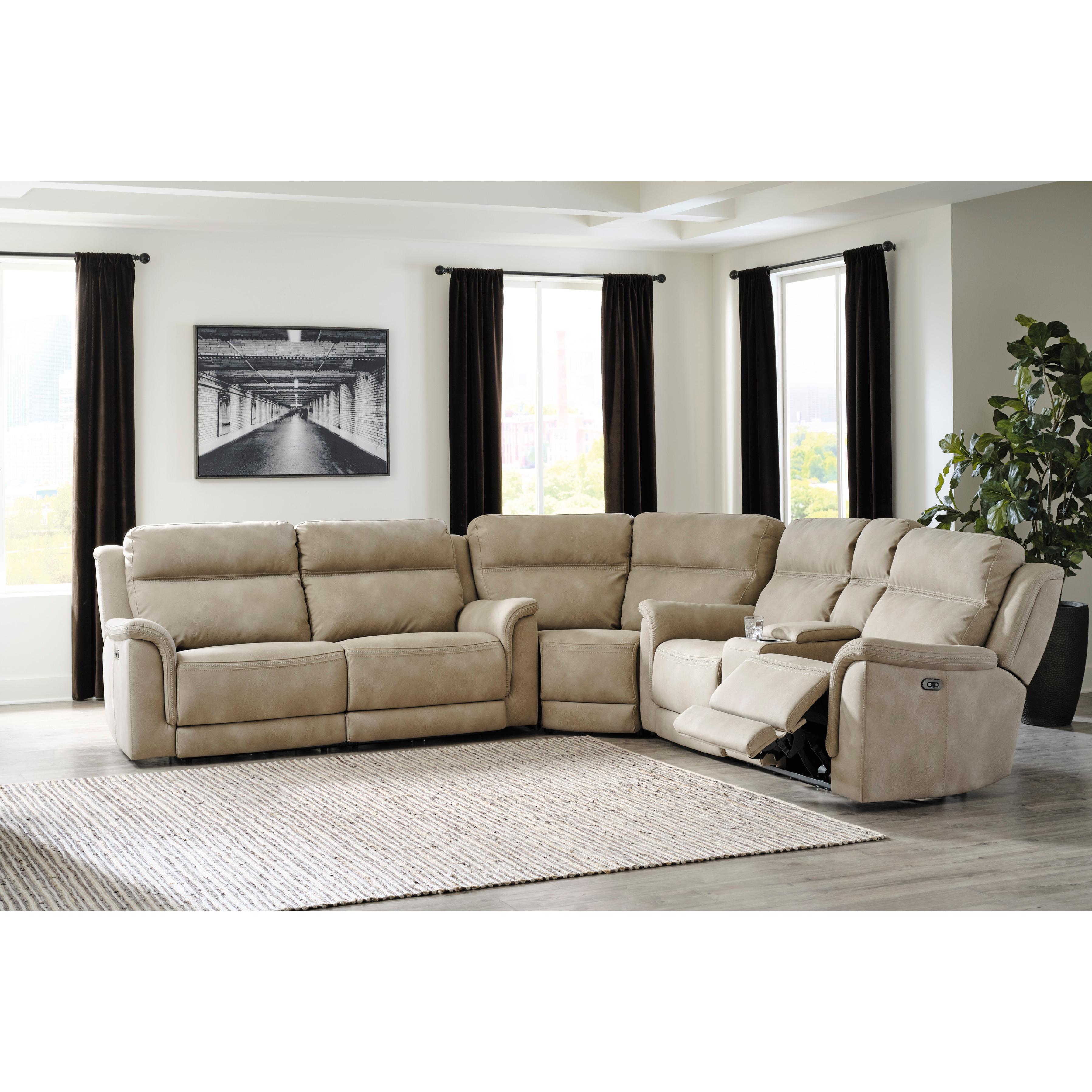  Manufacturer Color_Sand --  Next-Gen DuraPella 5930218 Power Reclining Loveseat with Console and Adjustable Headrest IMAGE 16
