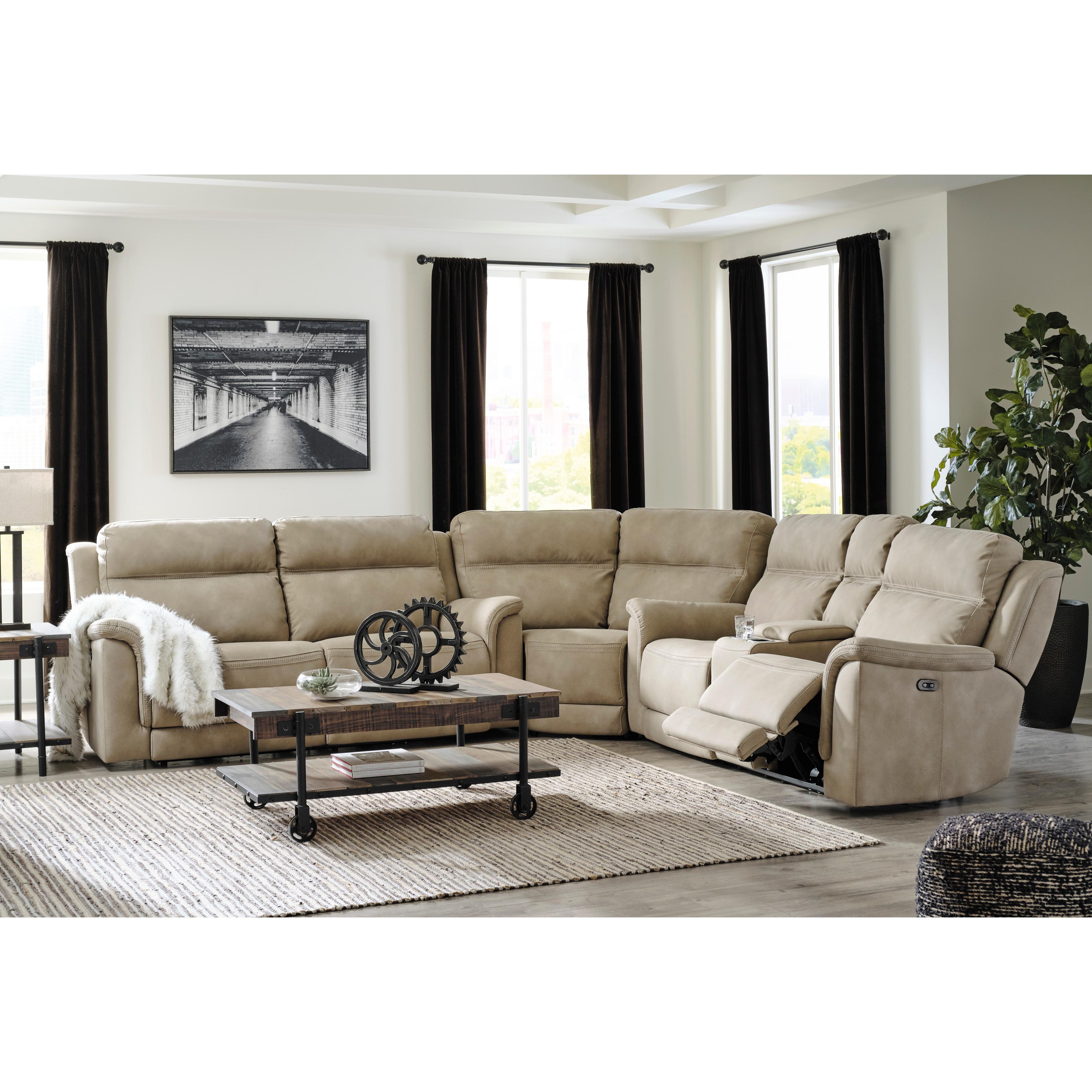  Manufacturer Color_Sand --  Next-Gen DuraPella 5930218 Power Reclining Loveseat with Console and Adjustable Headrest IMAGE 17