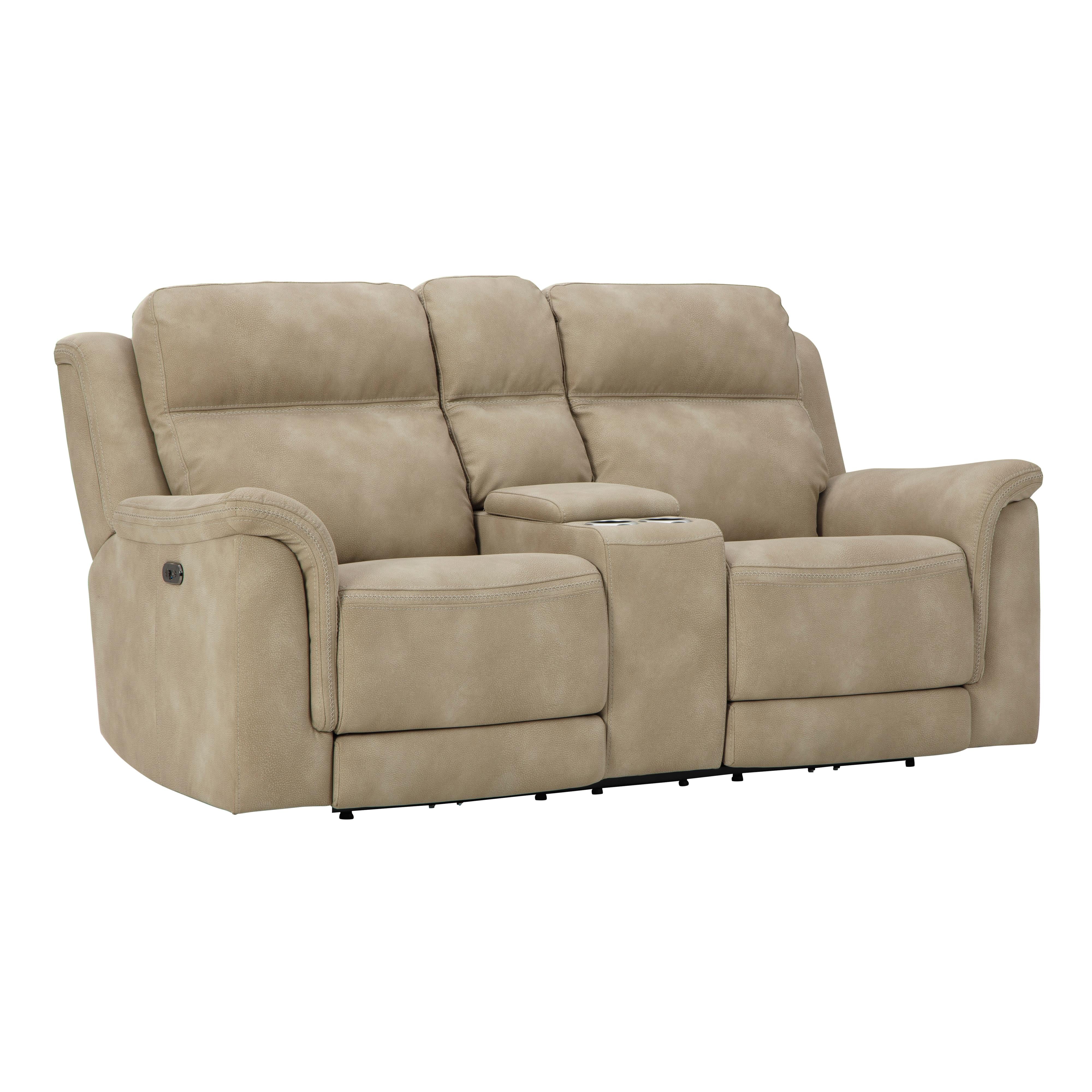  Manufacturer Color_Sand --  Next-Gen DuraPella 5930218 Power Reclining Loveseat with Console and Adjustable Headrest IMAGE 2