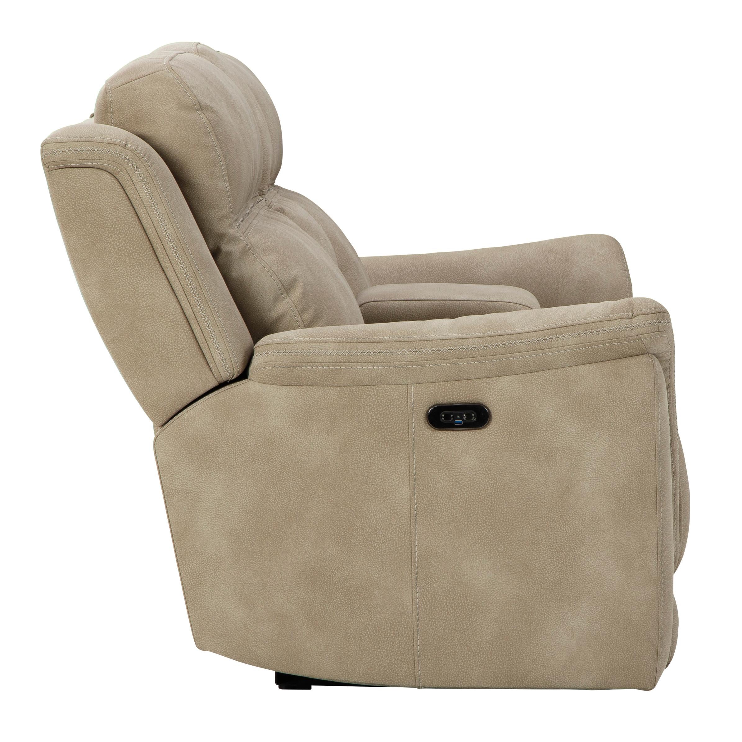  Manufacturer Color_Sand --  Next-Gen DuraPella 5930218 Power Reclining Loveseat with Console and Adjustable Headrest IMAGE 4