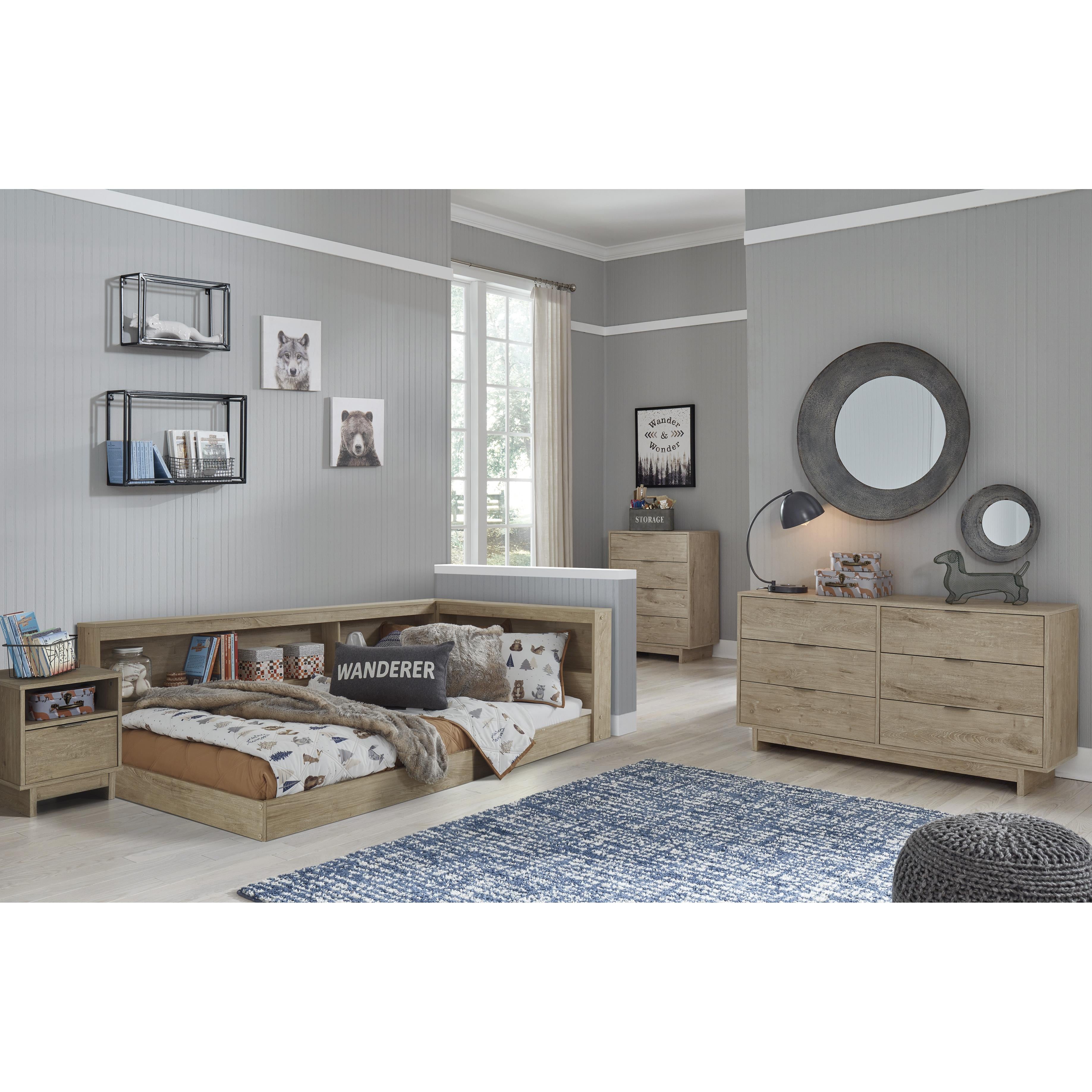  Size_Twin --  Signature Design by Ashley Oliah Bookcase Bed with Storage IMAGE 5