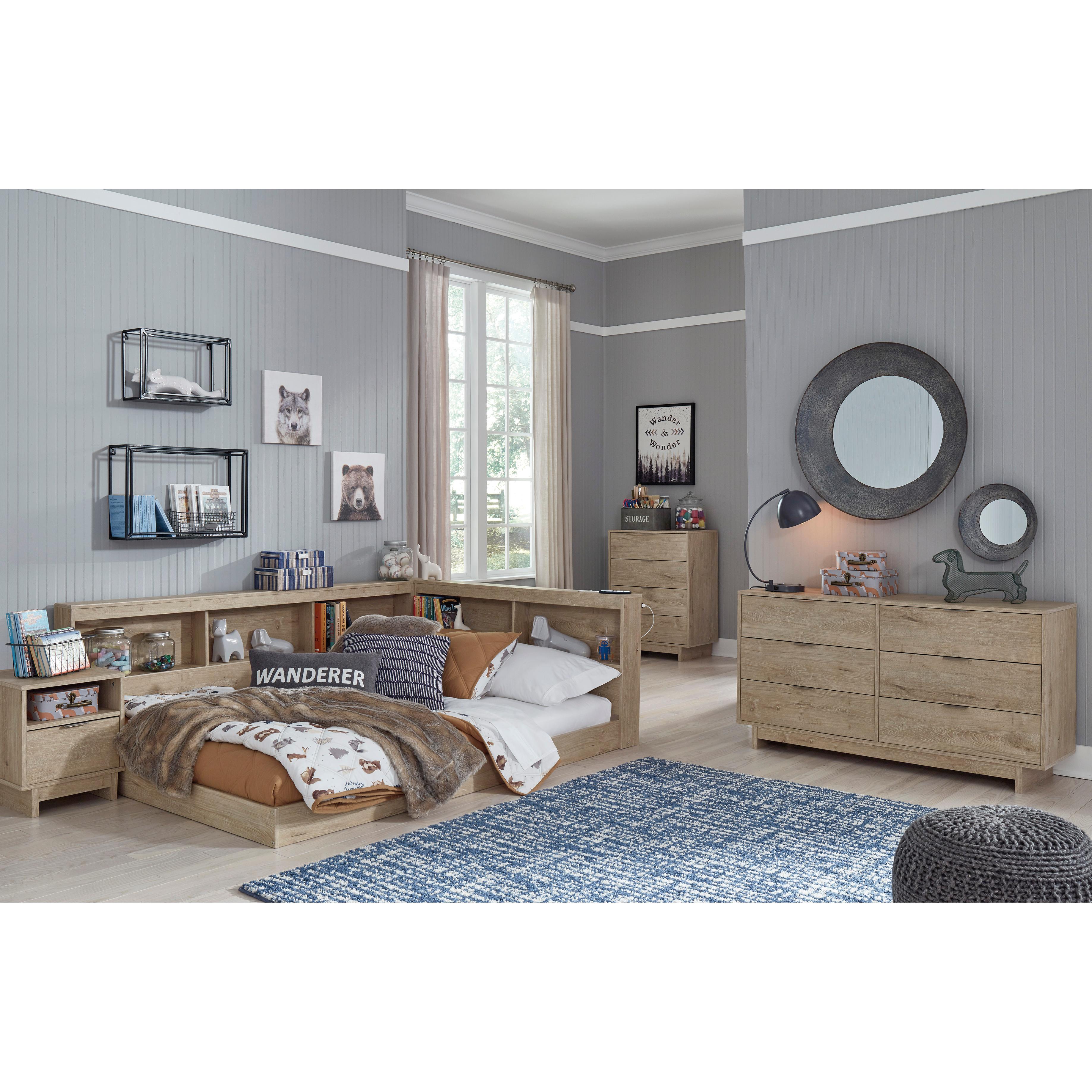  Size_Full --  Oliah EB2270B2 Full Bookcase Storage Bed IMAGE 10