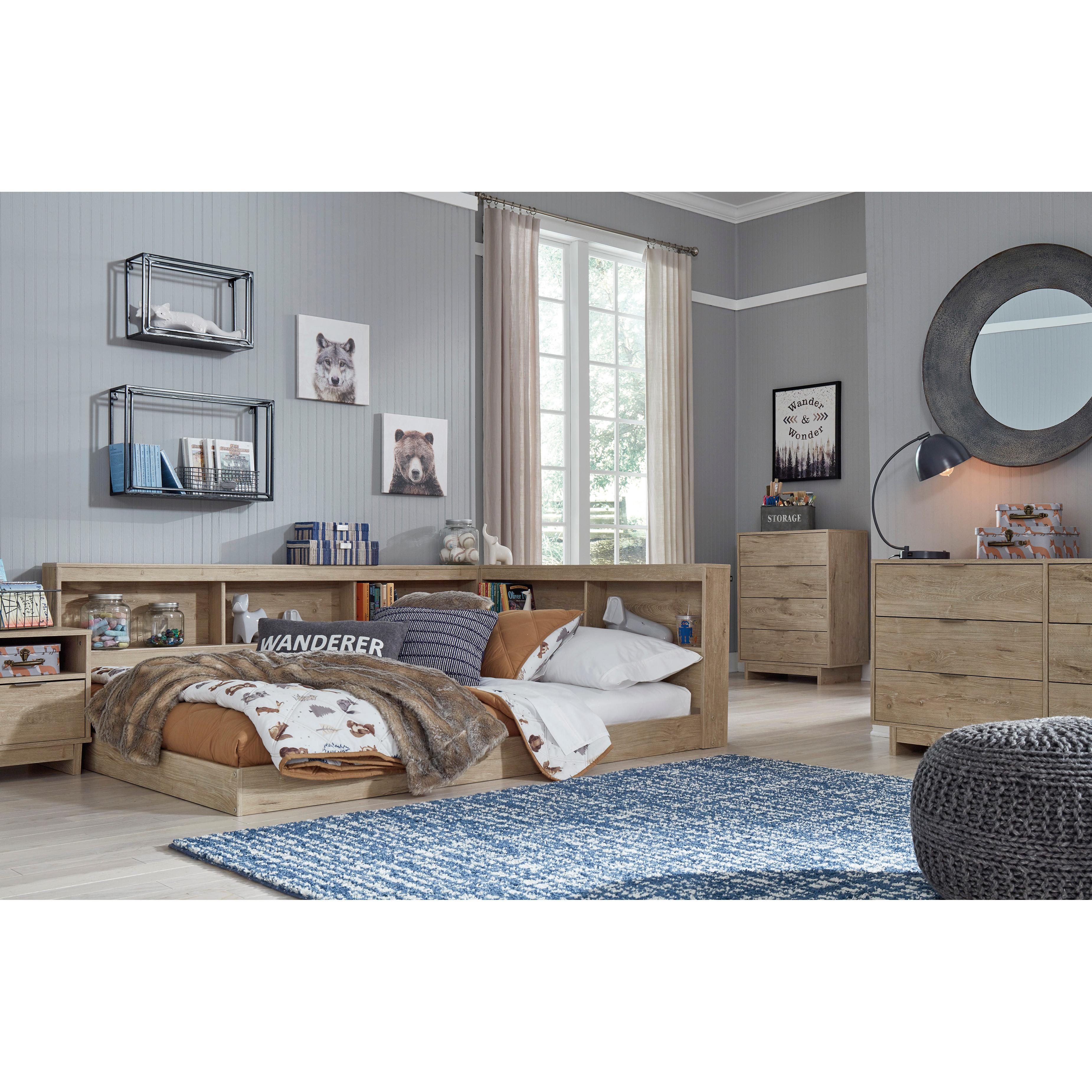  Size_Full --  Oliah EB2270B2 Full Bookcase Storage Bed IMAGE 7