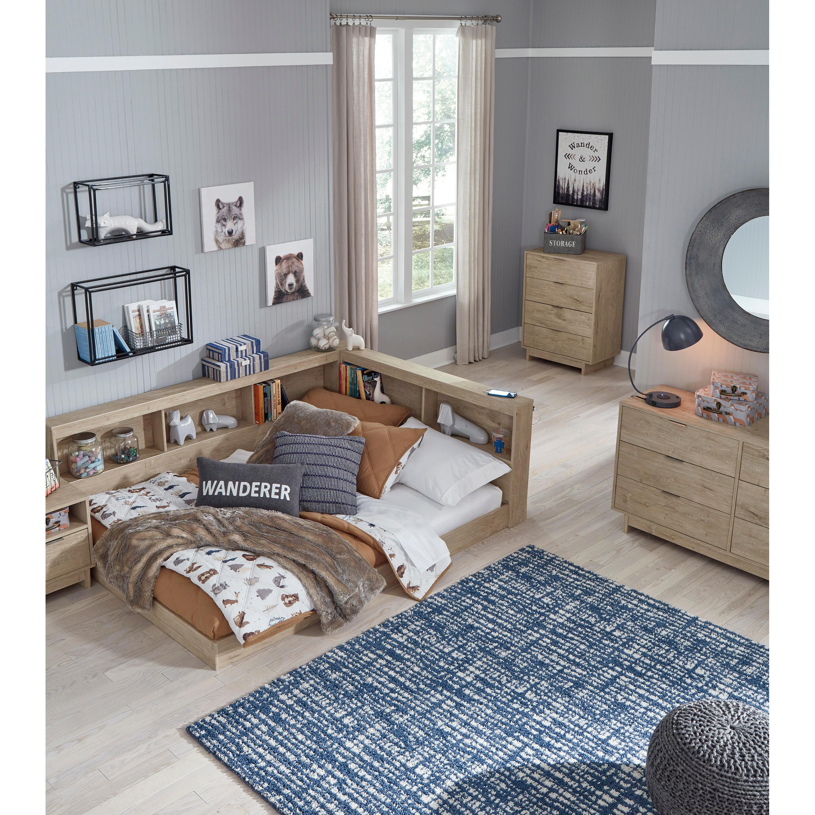  Size_Full --  Oliah EB2270B2 Full Bookcase Storage Bed IMAGE 8