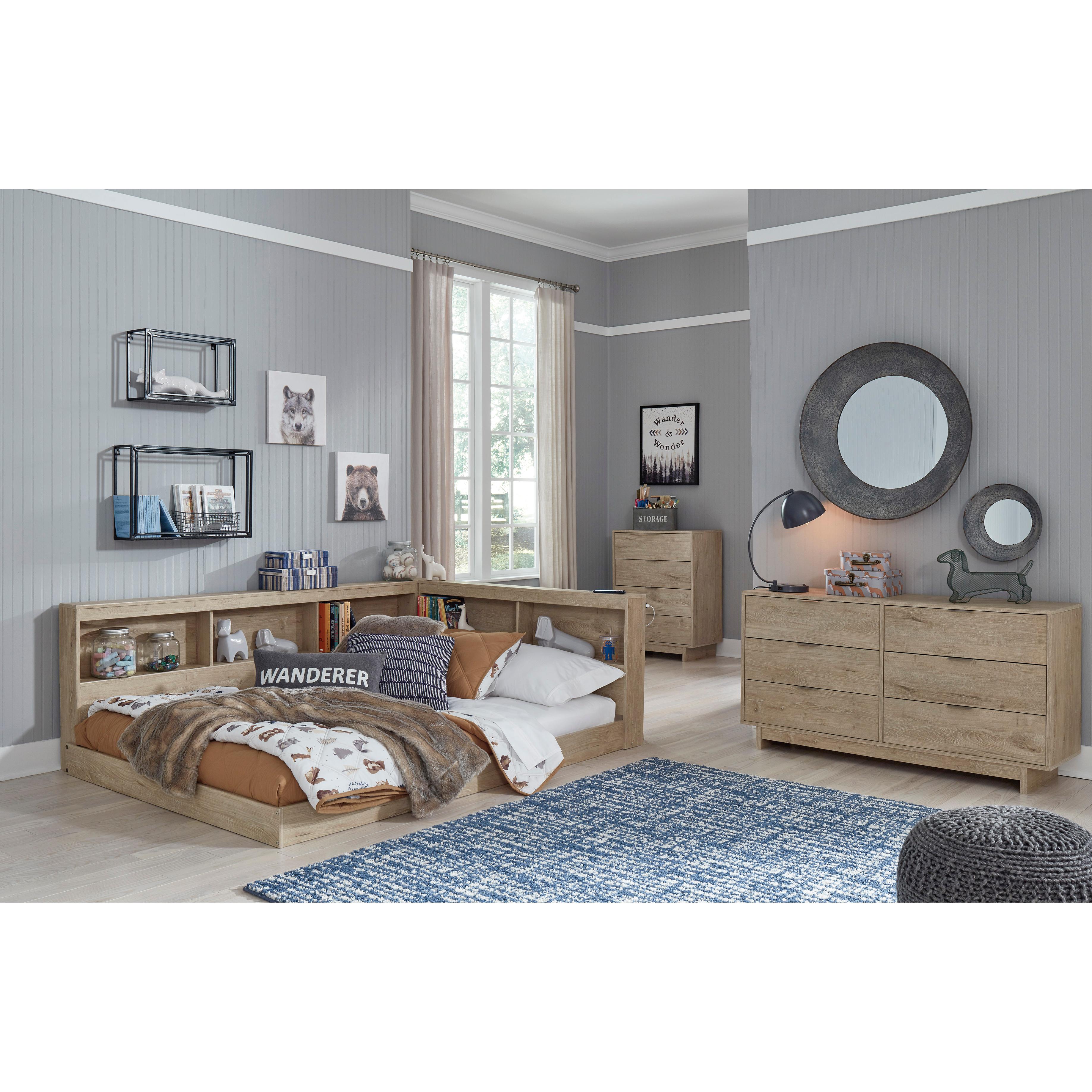  Size_Full --  Oliah EB2270B2 Full Bookcase Storage Bed IMAGE 9