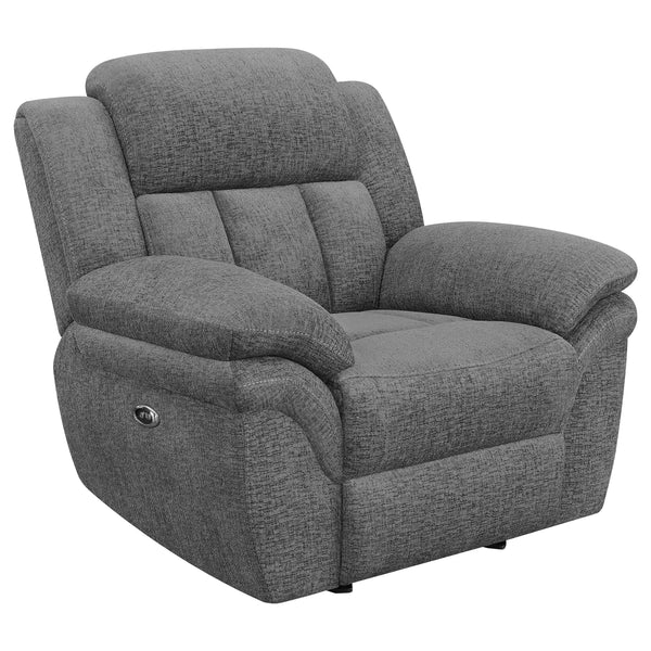 Coaster Furniture Bahrain 609543P Upholstered Power Glider Recliner - Charcoal