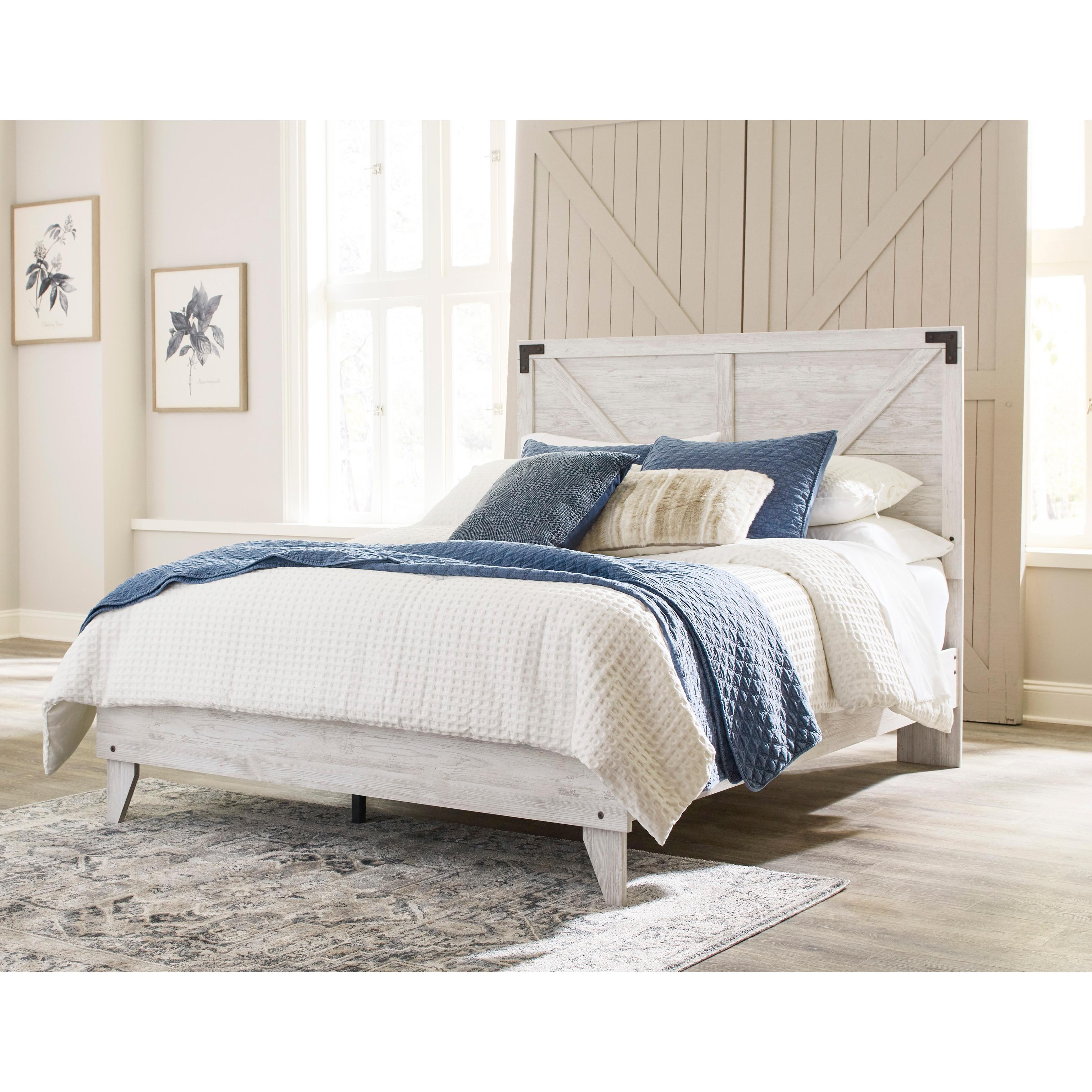  Size_Queen --  Shawburn EB4121B1 Queen Crossbuck Panel Platform Bed IMAGE 6