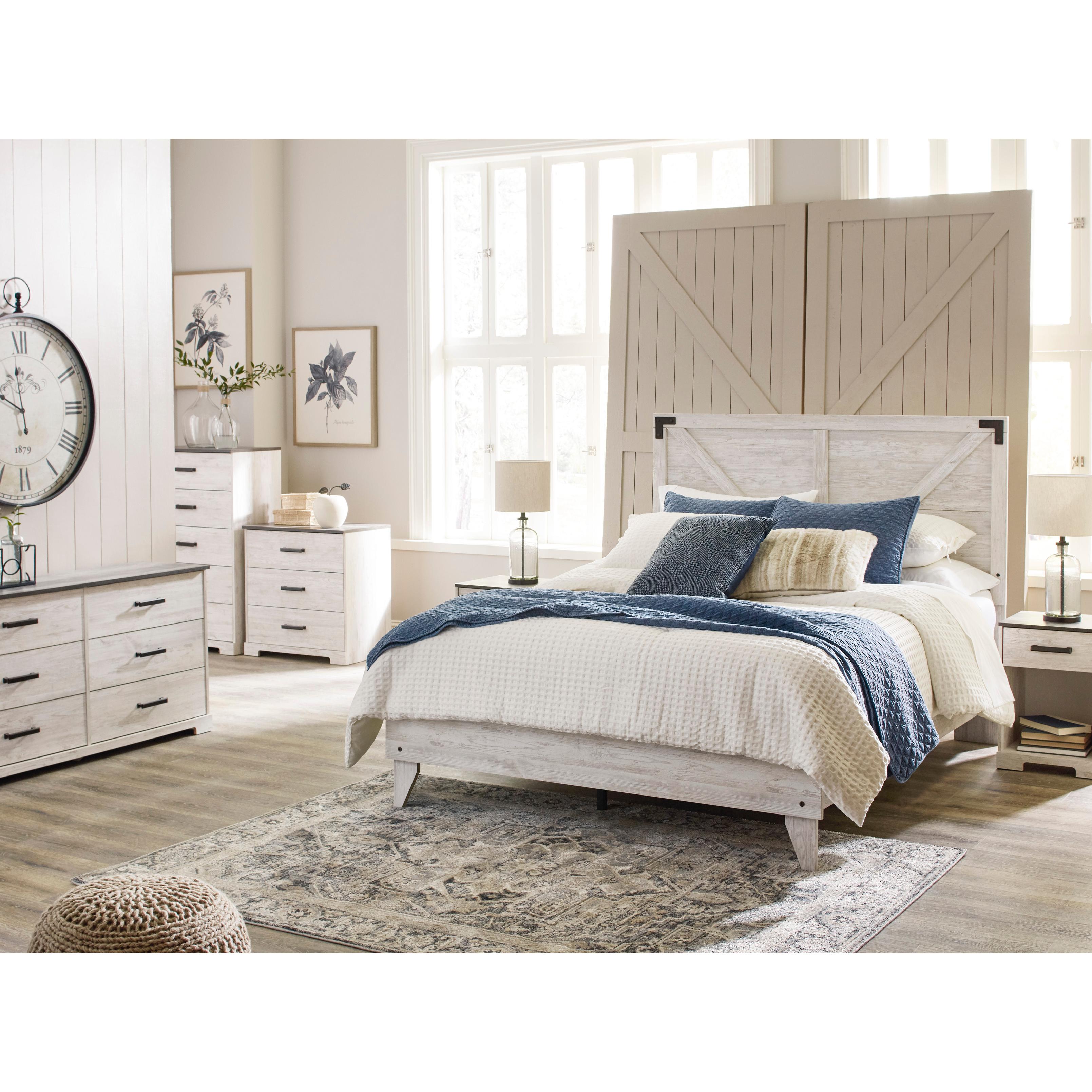  Size_Queen --  Shawburn EB4121B1 Queen Crossbuck Panel Platform Bed IMAGE 7