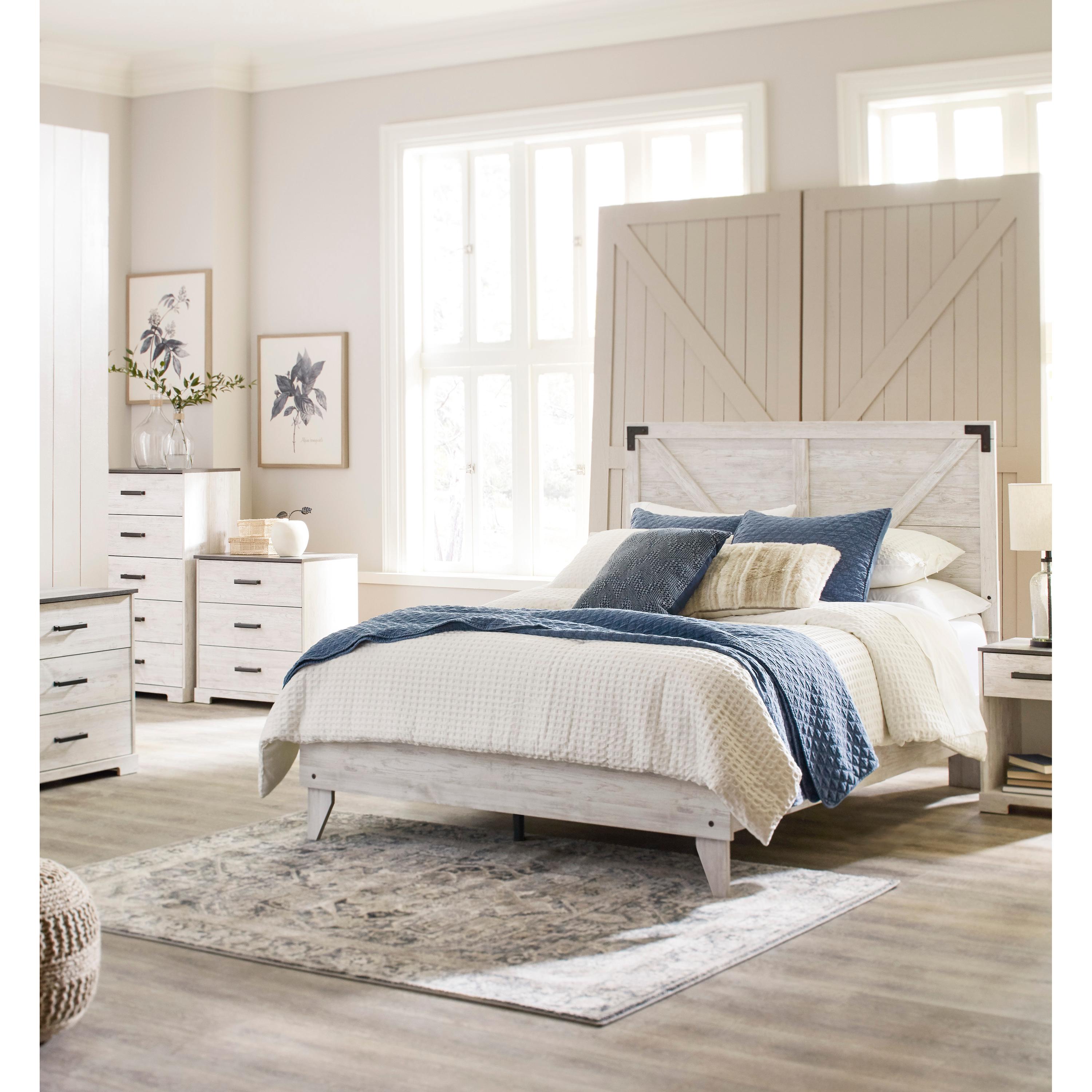  Size_Queen --  Shawburn EB4121B1 Queen Crossbuck Panel Platform Bed IMAGE 8