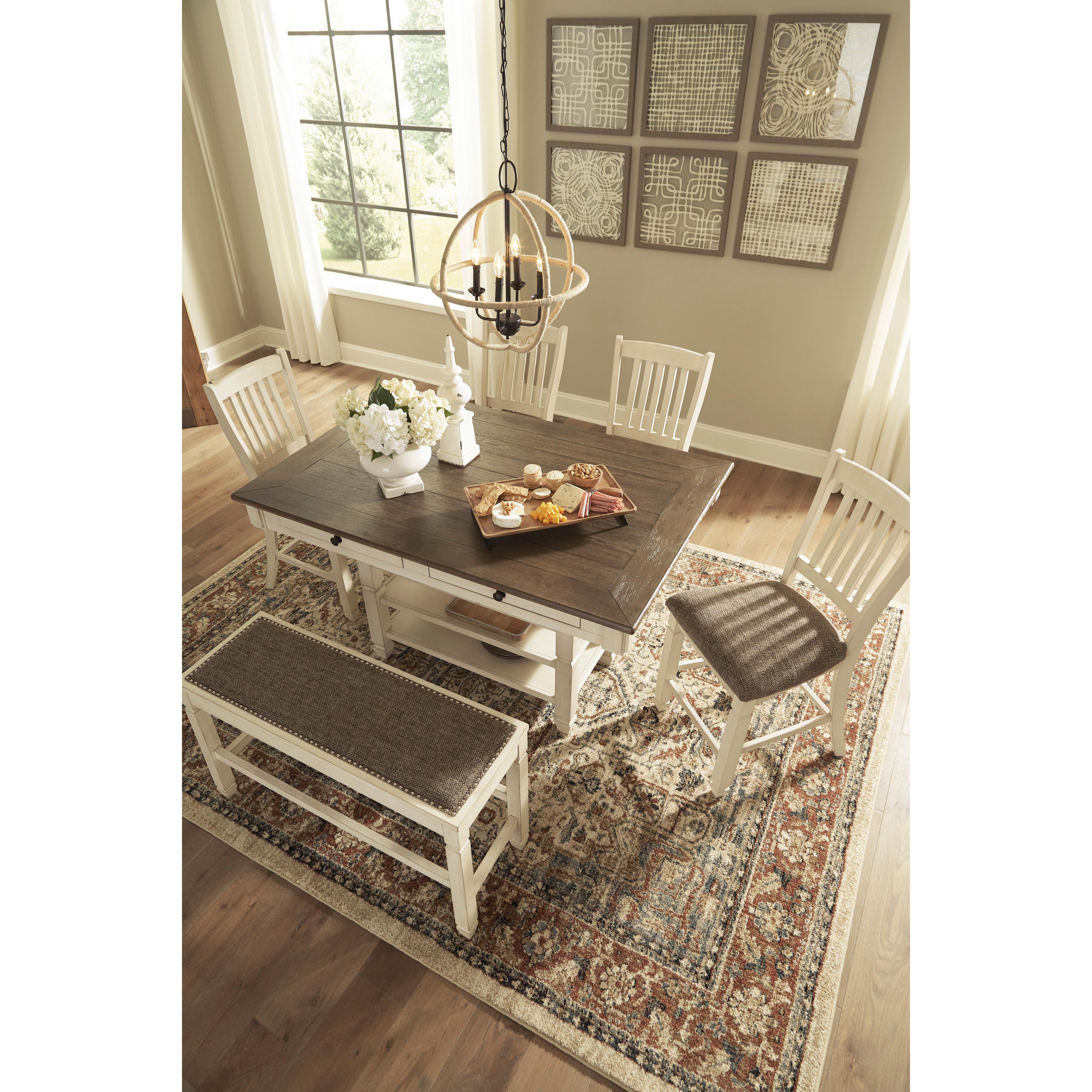 Signature Design by Ashley Bolanburg D647-09 Double Counter Upholstered Bench IMAGE 9