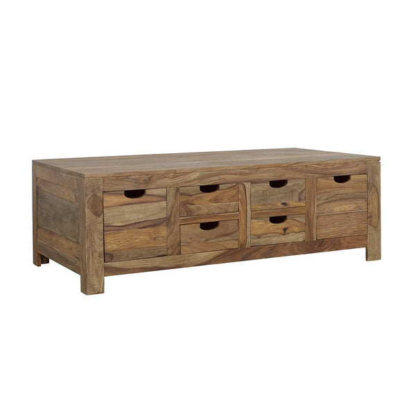 Coaster Furniture Esther 723888 6-Drawer Solid Wood Coffee Table - Natural Sheesham