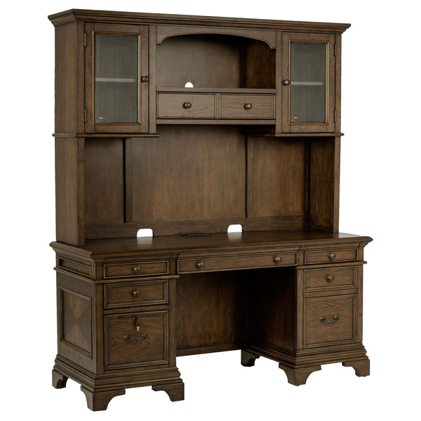 Coaster Furniture Hartshill 881283 66-inch 5-Drawer Credenza with Hutch - Burnished Oak
