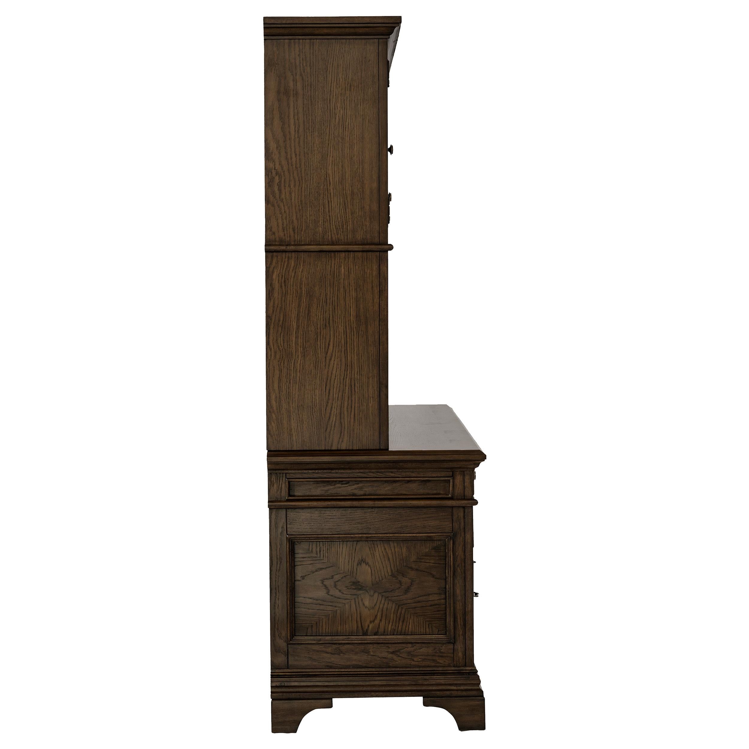  Coaster Furniture Hartshill 881283 66-inch 5-Drawer Credenza with Hutch - Burnished Oak IMAGE 7