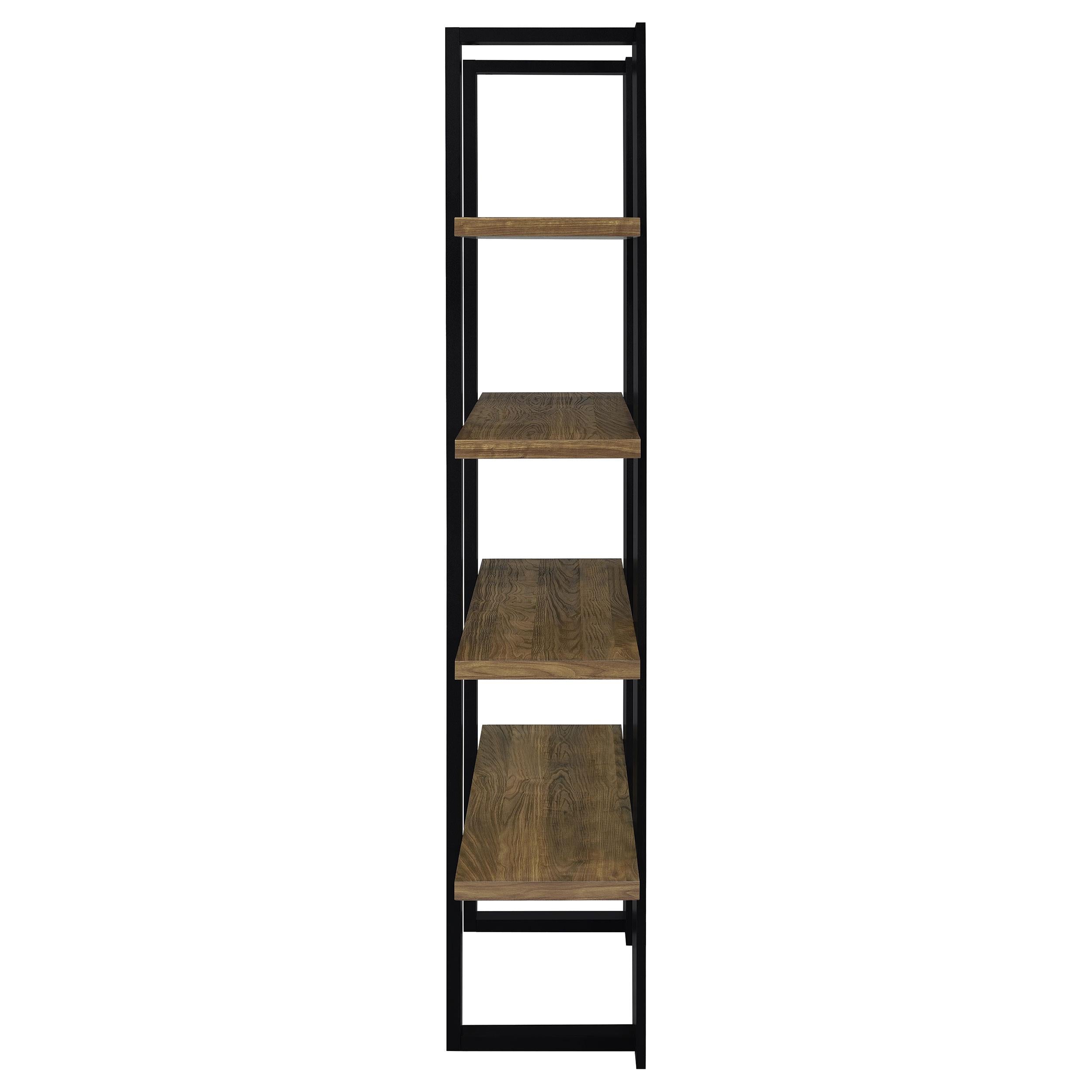  Coaster Furniture Danbrook 882036 71-inch 4-shelf Bookshelf - Black and Aged Walnut IMAGE 4