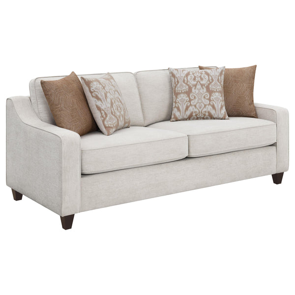 Coaster Furniture Christine 552061 Upholstered Sloped Arm Sofa - Beige