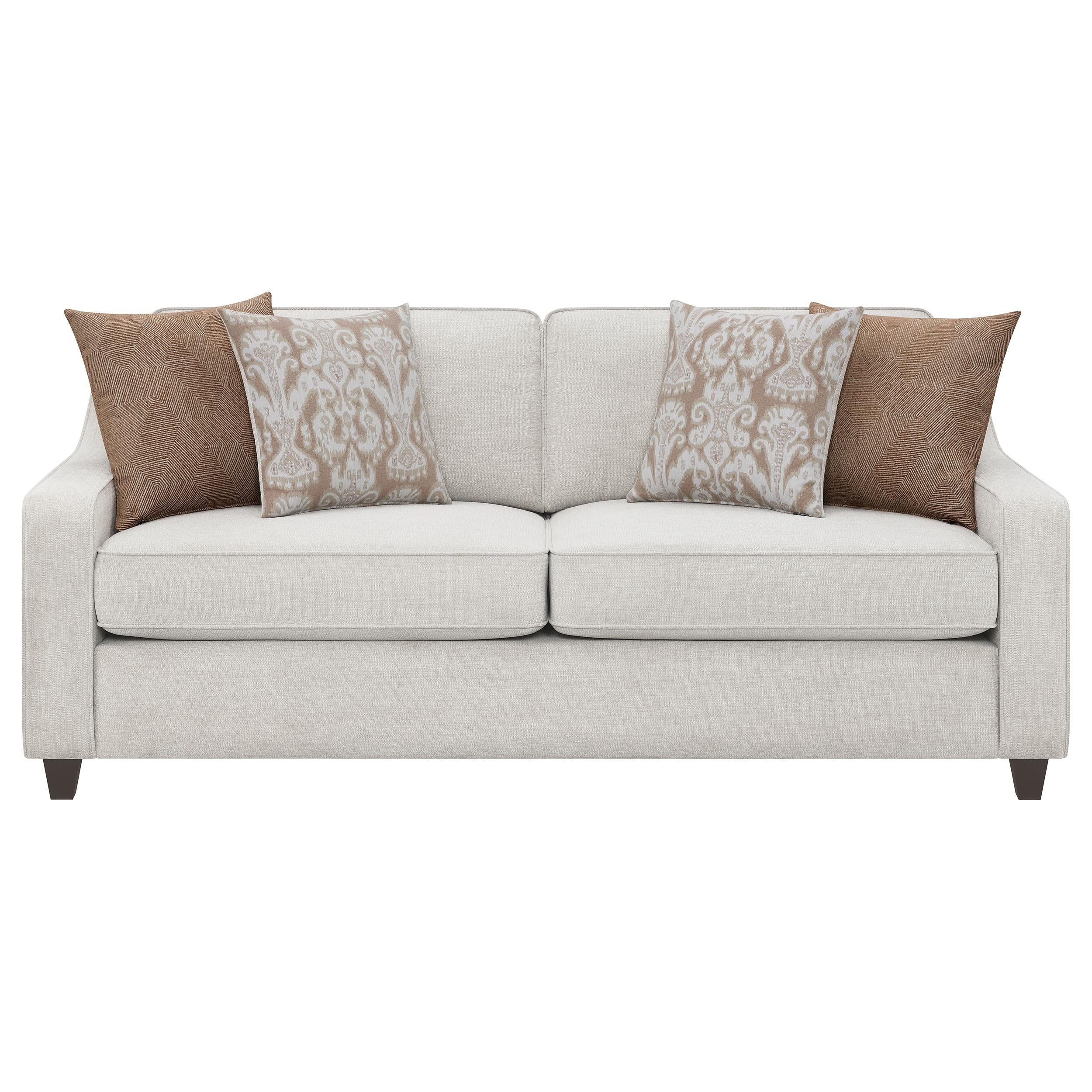  Coaster Furniture Christine 552061 Upholstered Sloped Arm Sofa - Beige IMAGE 2
