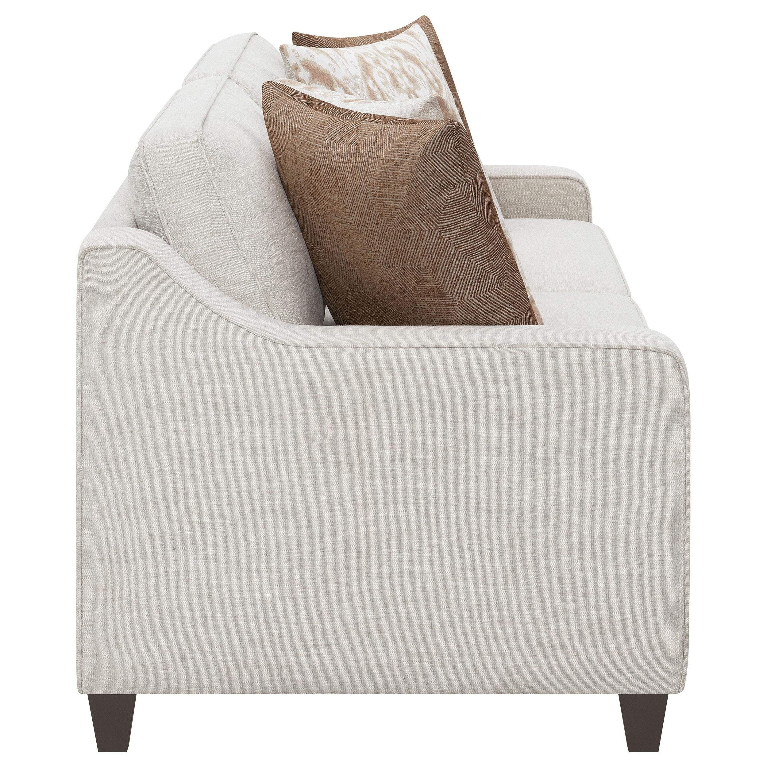  Coaster Furniture Christine 552061 Upholstered Sloped Arm Sofa - Beige IMAGE 7