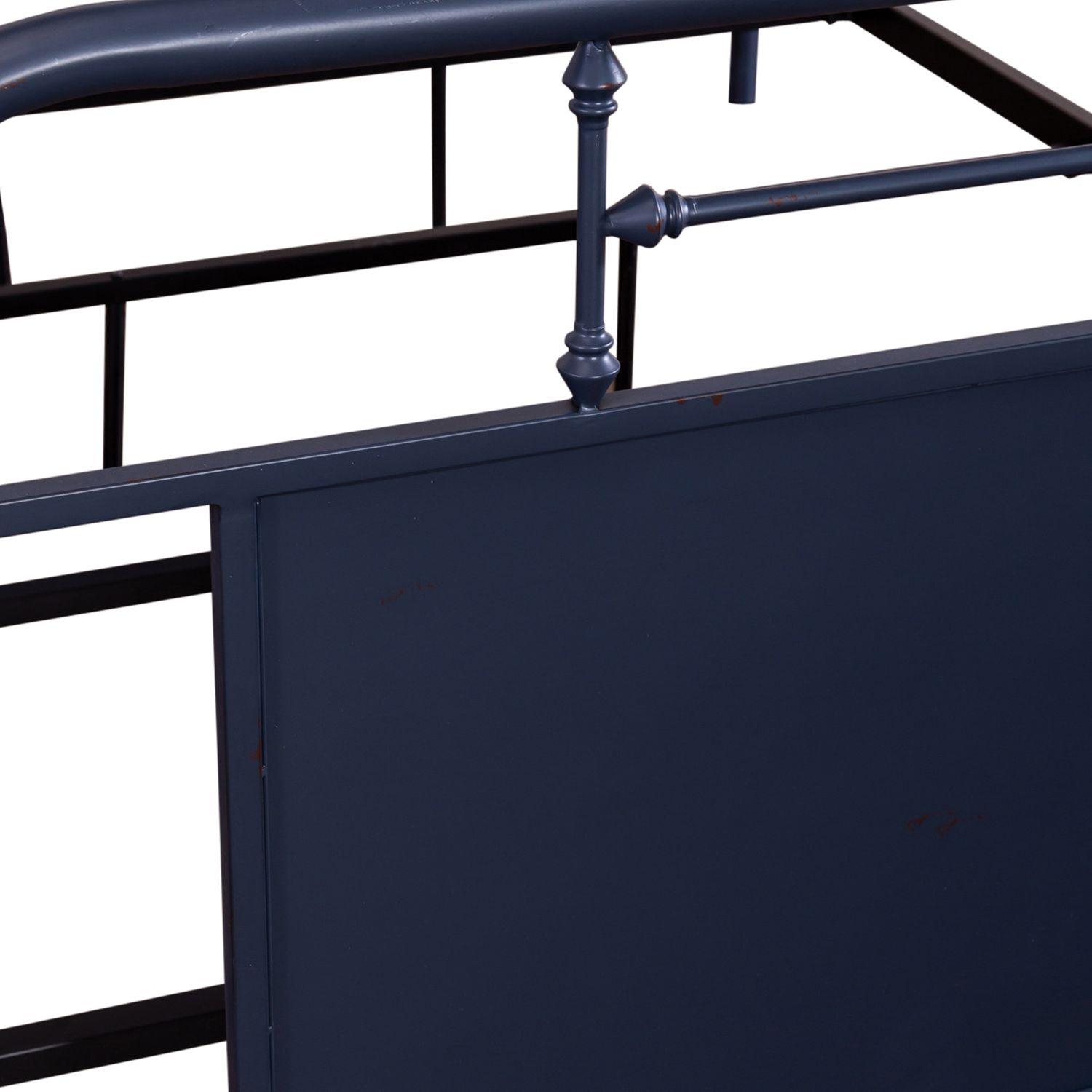  Size_Queen --  Vintage 179-BR13HFR-N Queen Metal Bed - Navy IMAGE 6