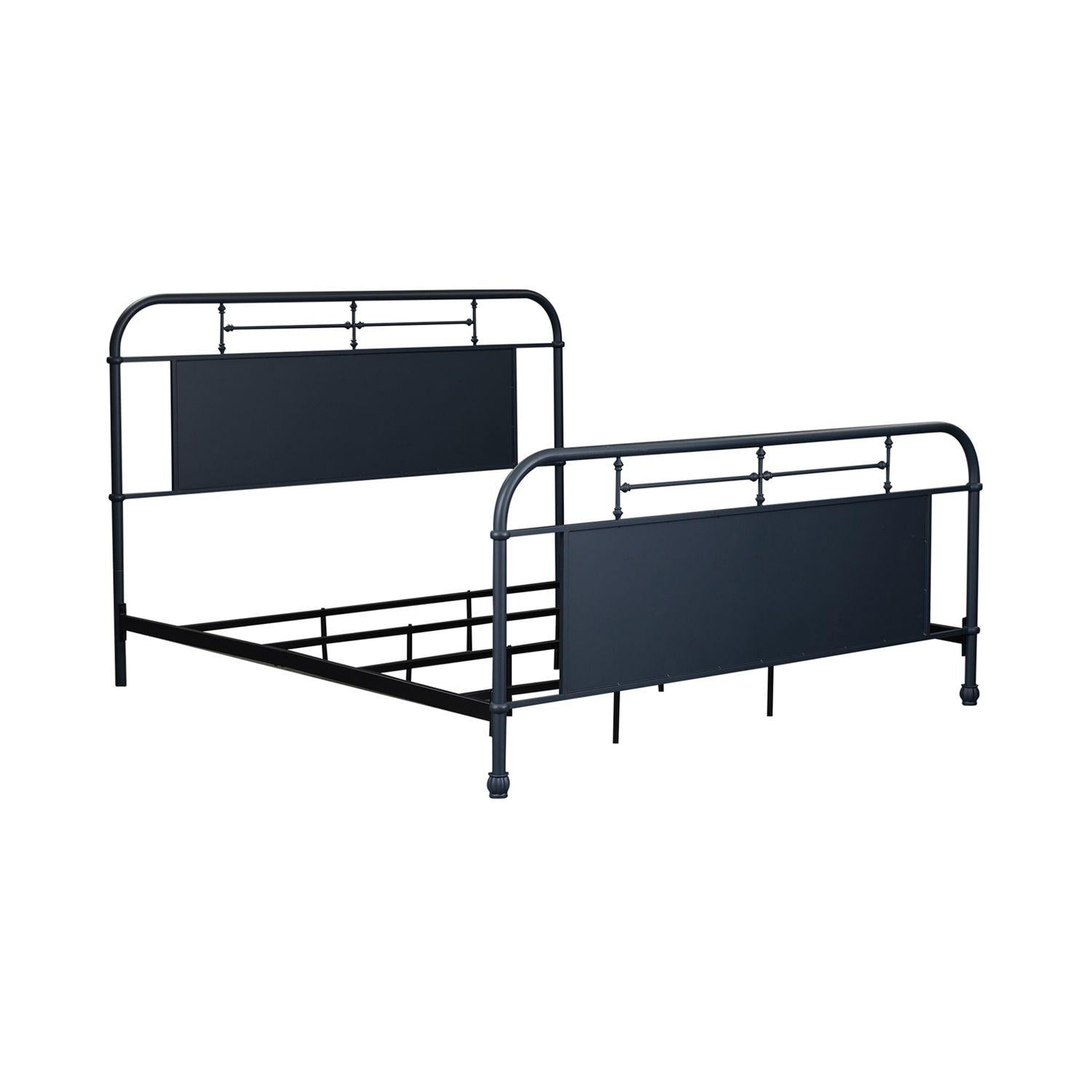  Size_King --  Vintage 179-BR15HFR-N King Metal Bed - Navy IMAGE 3