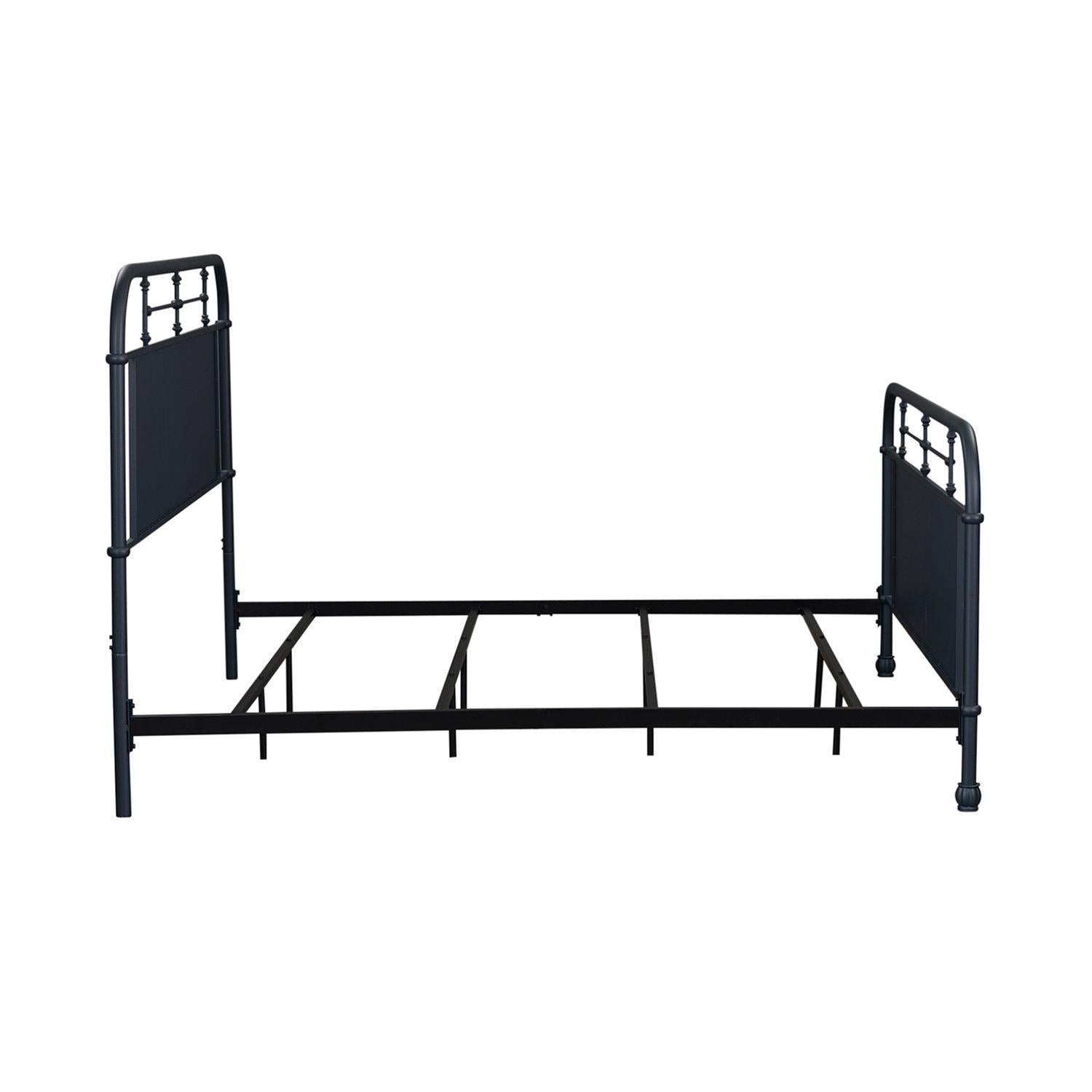  Size_King --  Vintage 179-BR15HFR-N King Metal Bed - Navy IMAGE 4