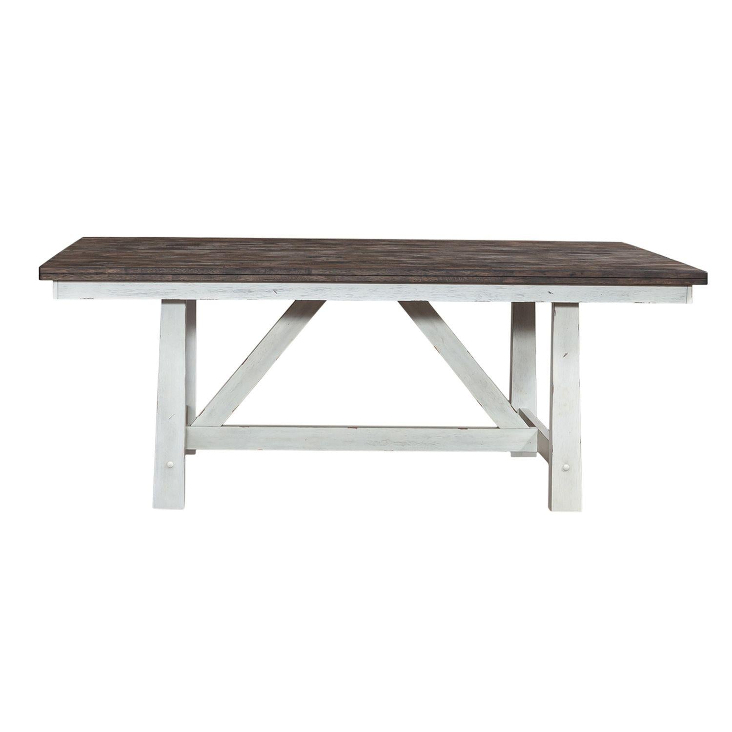  Liberty Furniture Industries Inc. Farmhouse 139WH-T4078 Fixed Top Trestle Table IMAGE 1