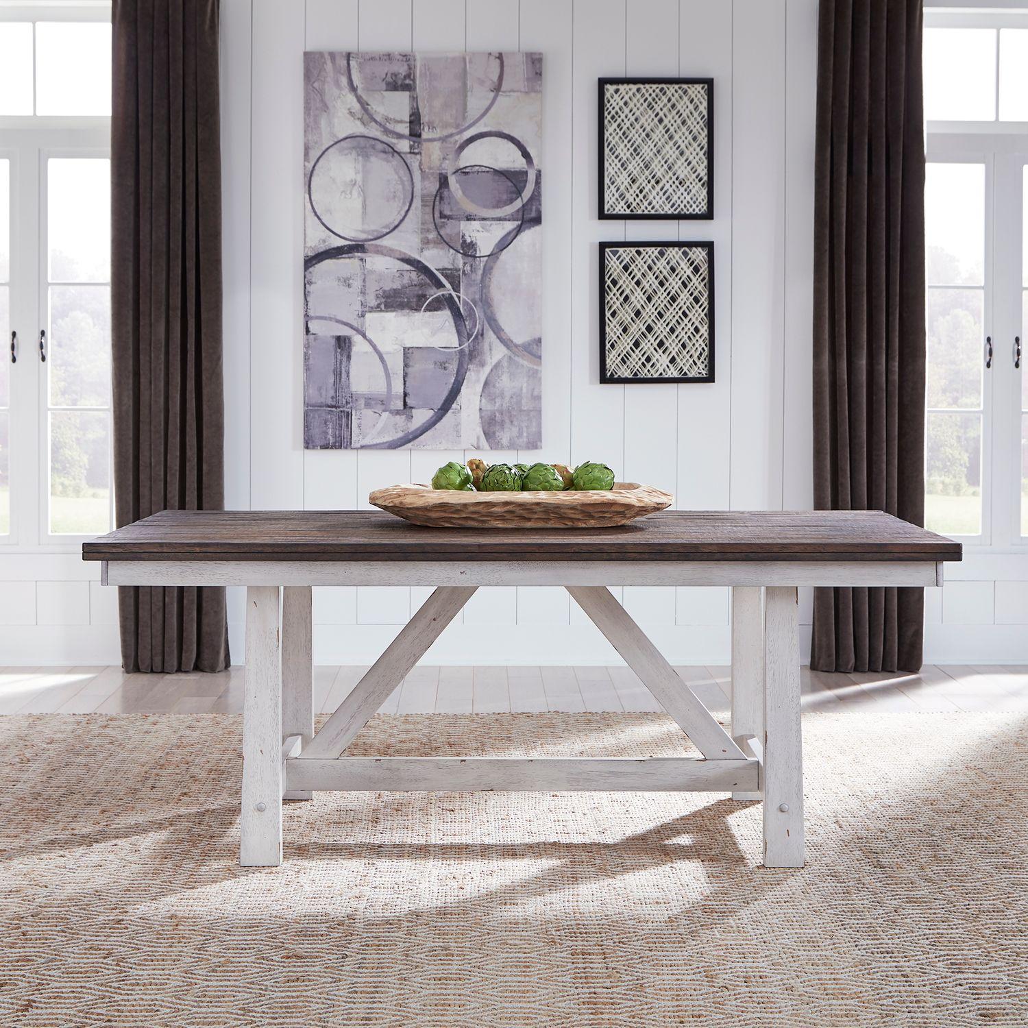 Liberty Furniture Industries Inc. Farmhouse 139WH-T4078 Fixed Top Trestle Table IMAGE 6