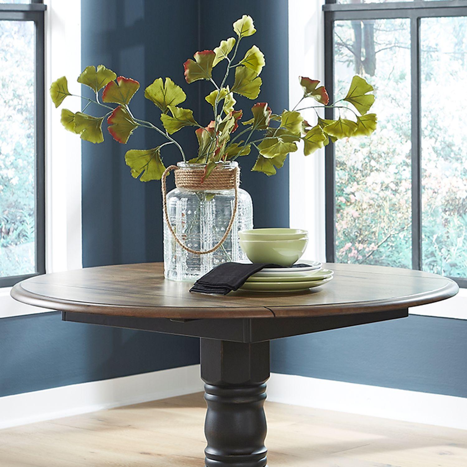  Liberty Furniture Industries Inc. Carolina Crossing 186 Drop Leaf Table - Black IMAGE 3