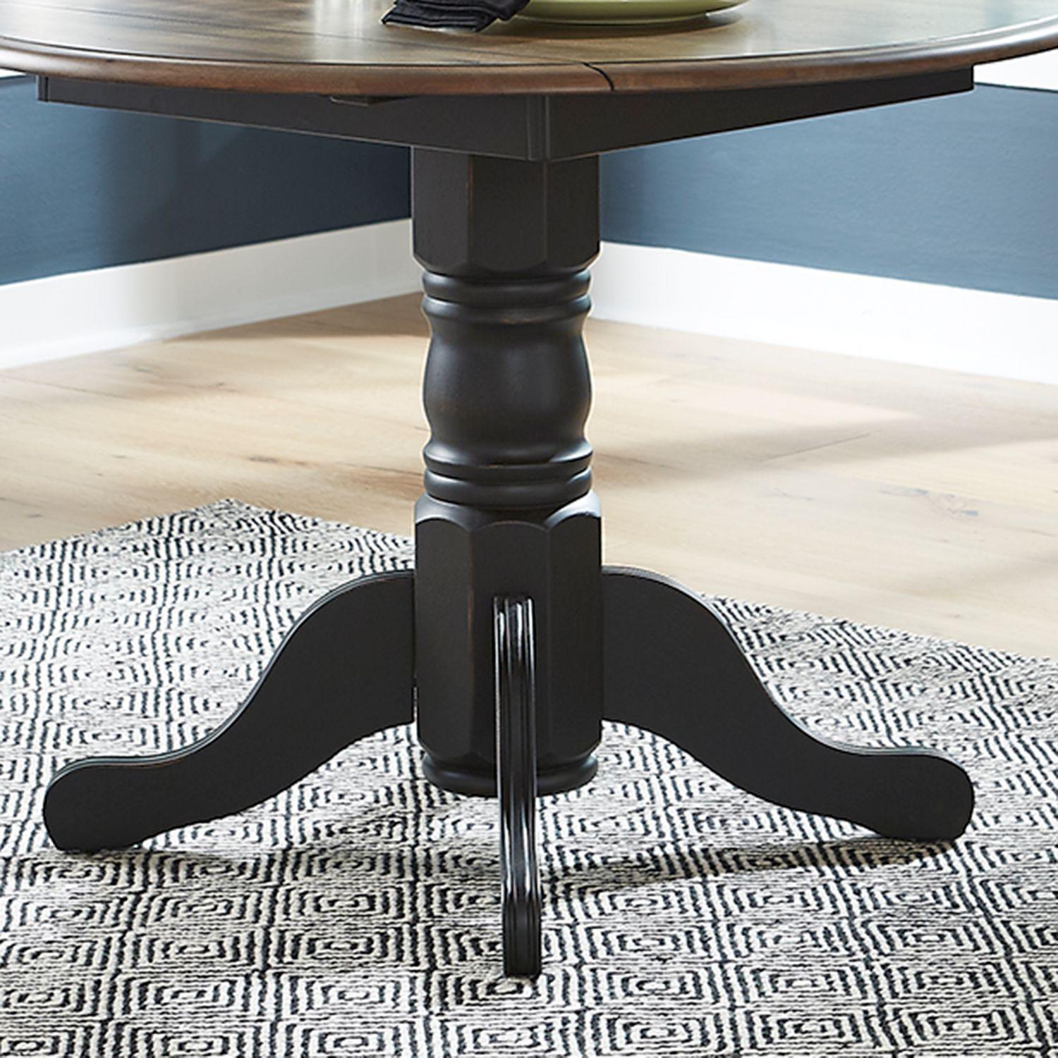  Liberty Furniture Industries Inc. Carolina Crossing 186 Drop Leaf Table - Black IMAGE 5