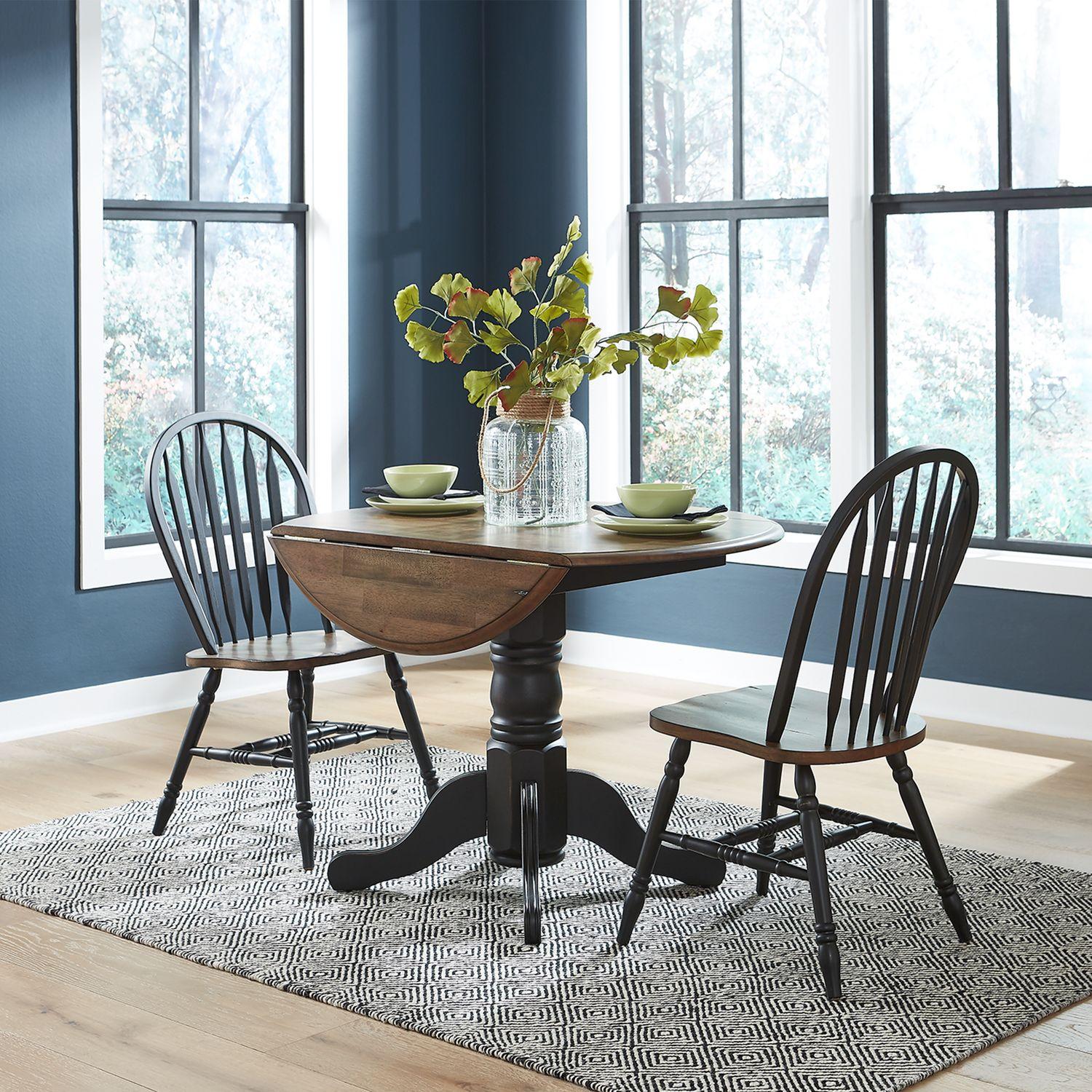  Liberty Furniture Industries Inc. Carolina Crossing 186 Drop Leaf Table - Black IMAGE 6