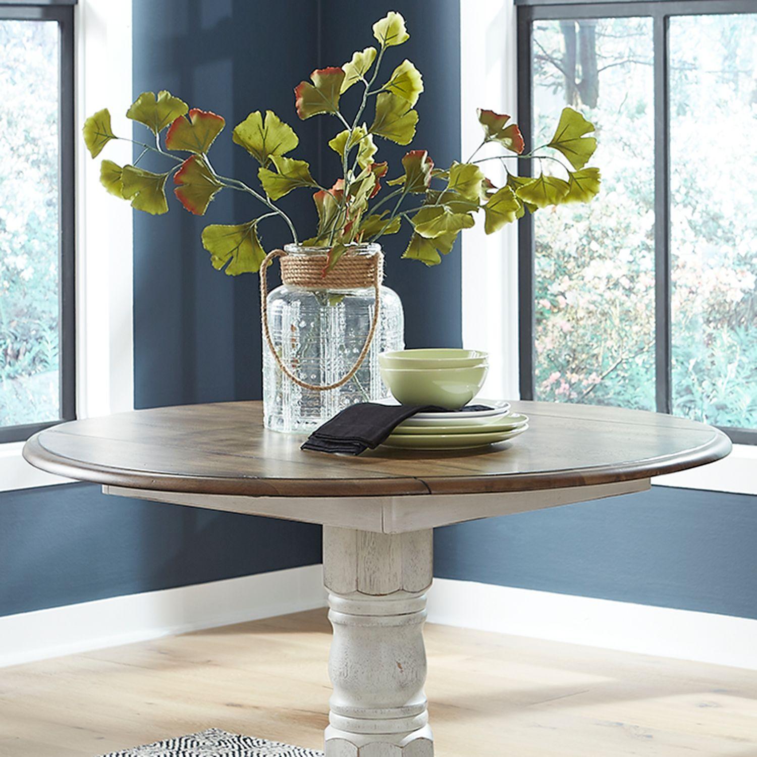  Liberty Furniture Industries Inc. Carolina Crossing 186 Drop Leaf Table - White IMAGE 2