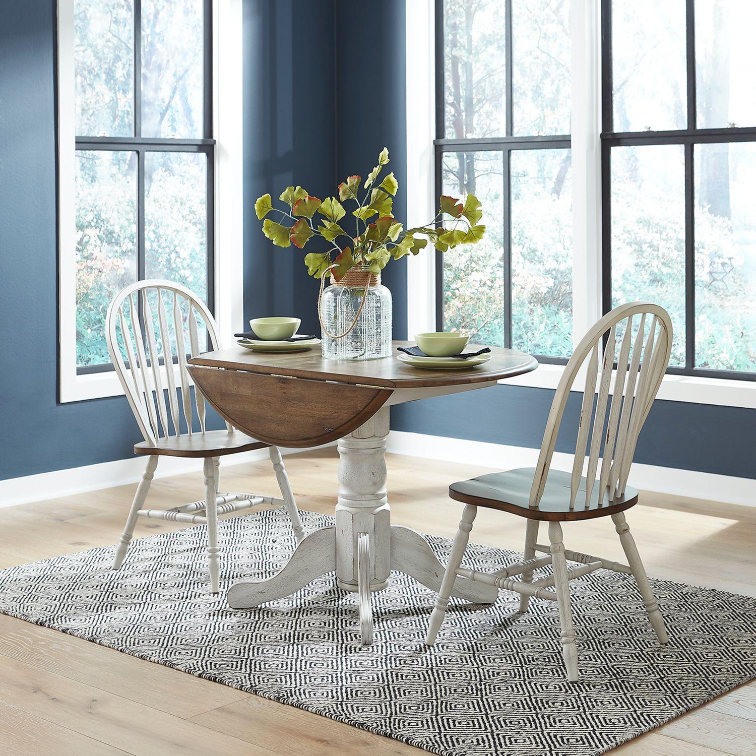  Liberty Furniture Industries Inc. Carolina Crossing 186 Drop Leaf Table - White IMAGE 4