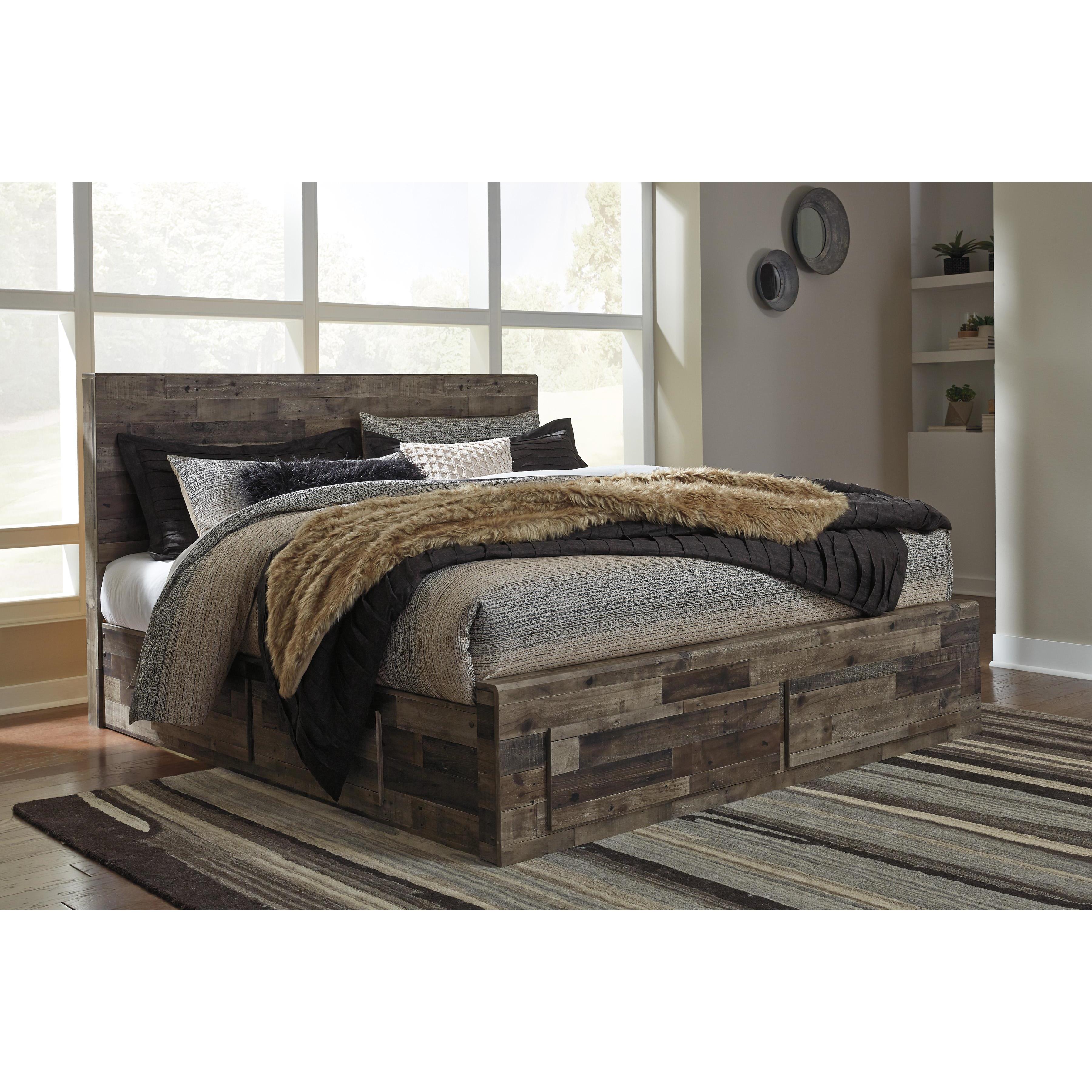  Size_Queen --  Benchcraft Derekson Panel Bed with Storage IMAGE 2