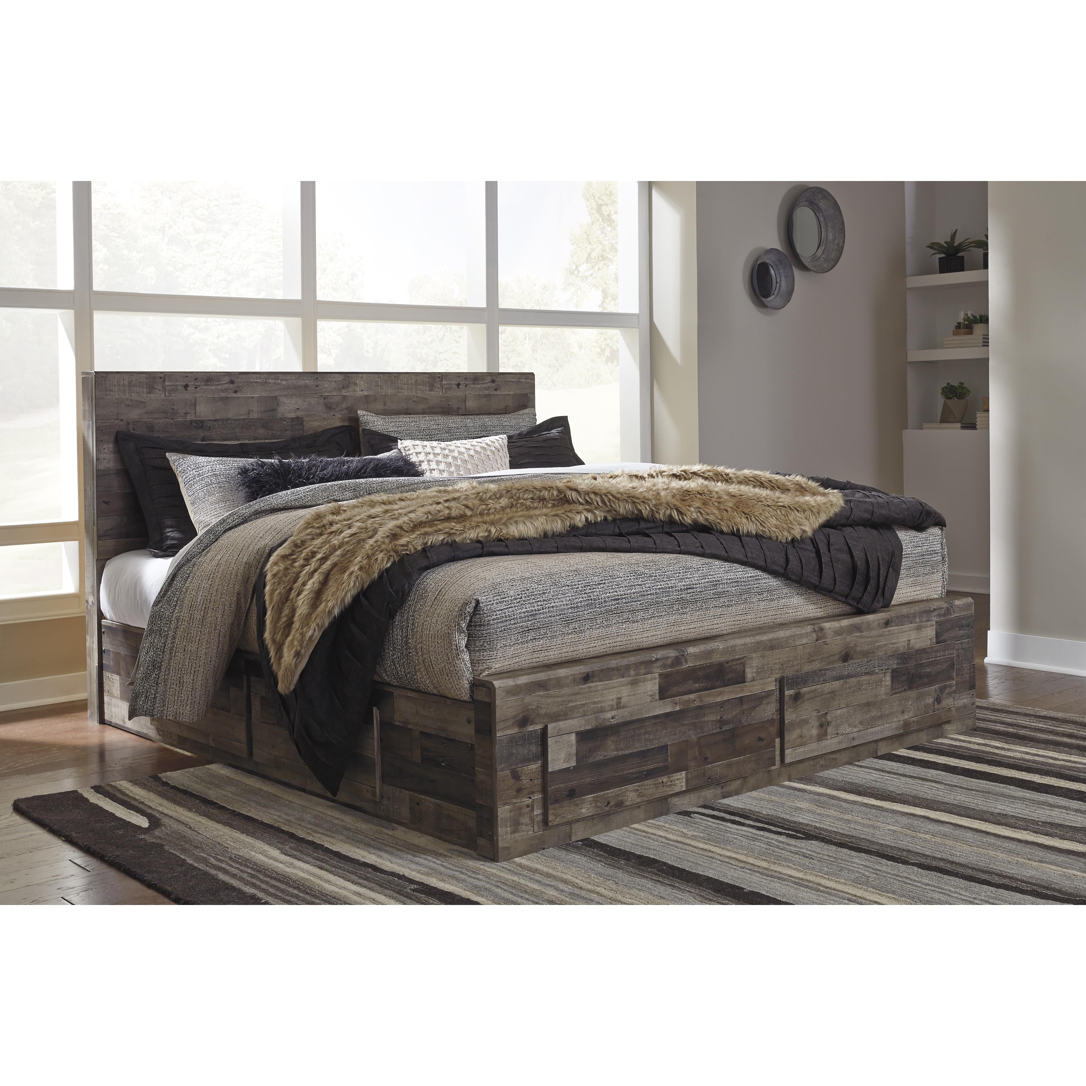  Size_King --  Derekson B200B19 King Panel Bed with 4 Storage Drawers IMAGE 2