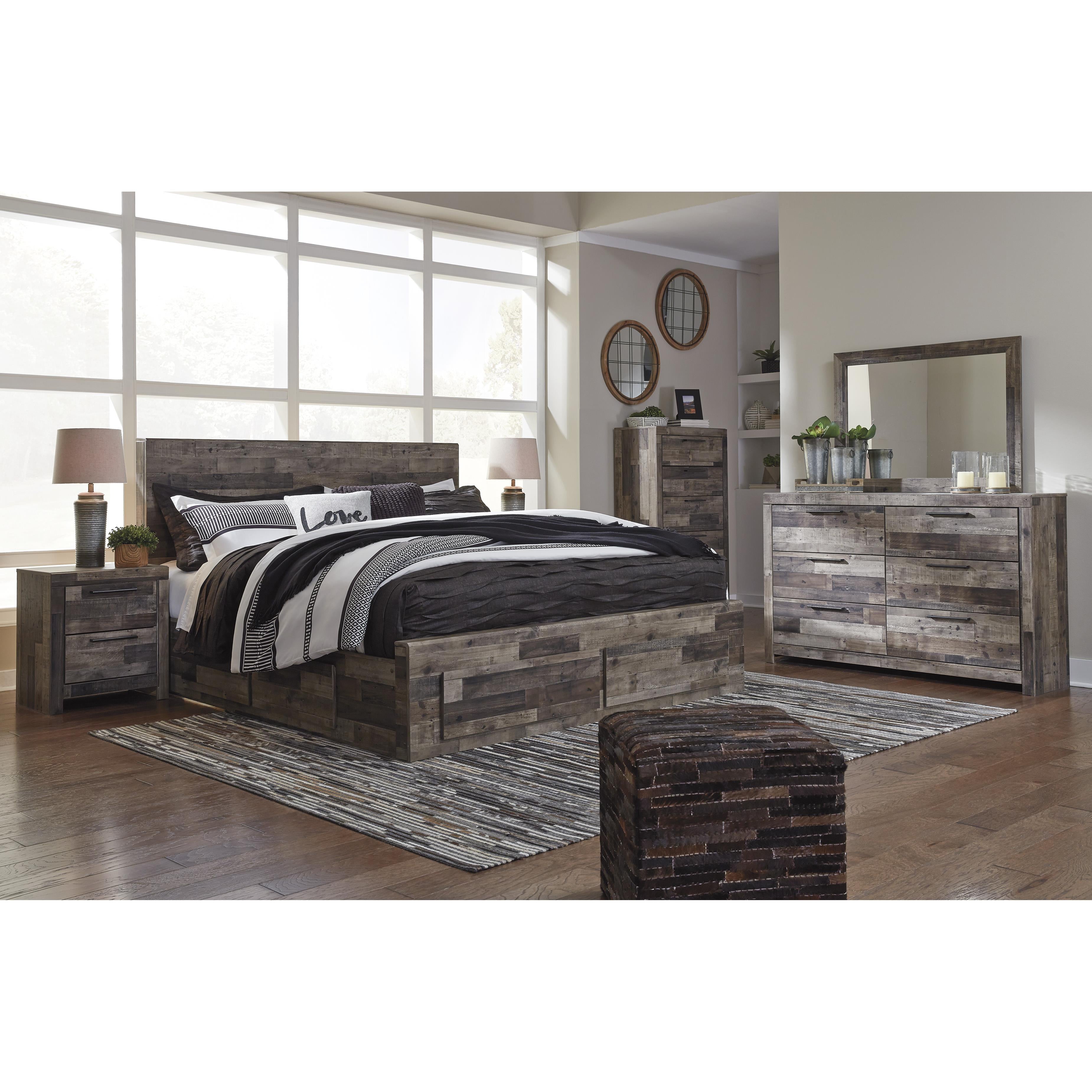  Size_King --  Derekson B200B19 King Panel Bed with 4 Storage Drawers IMAGE 3