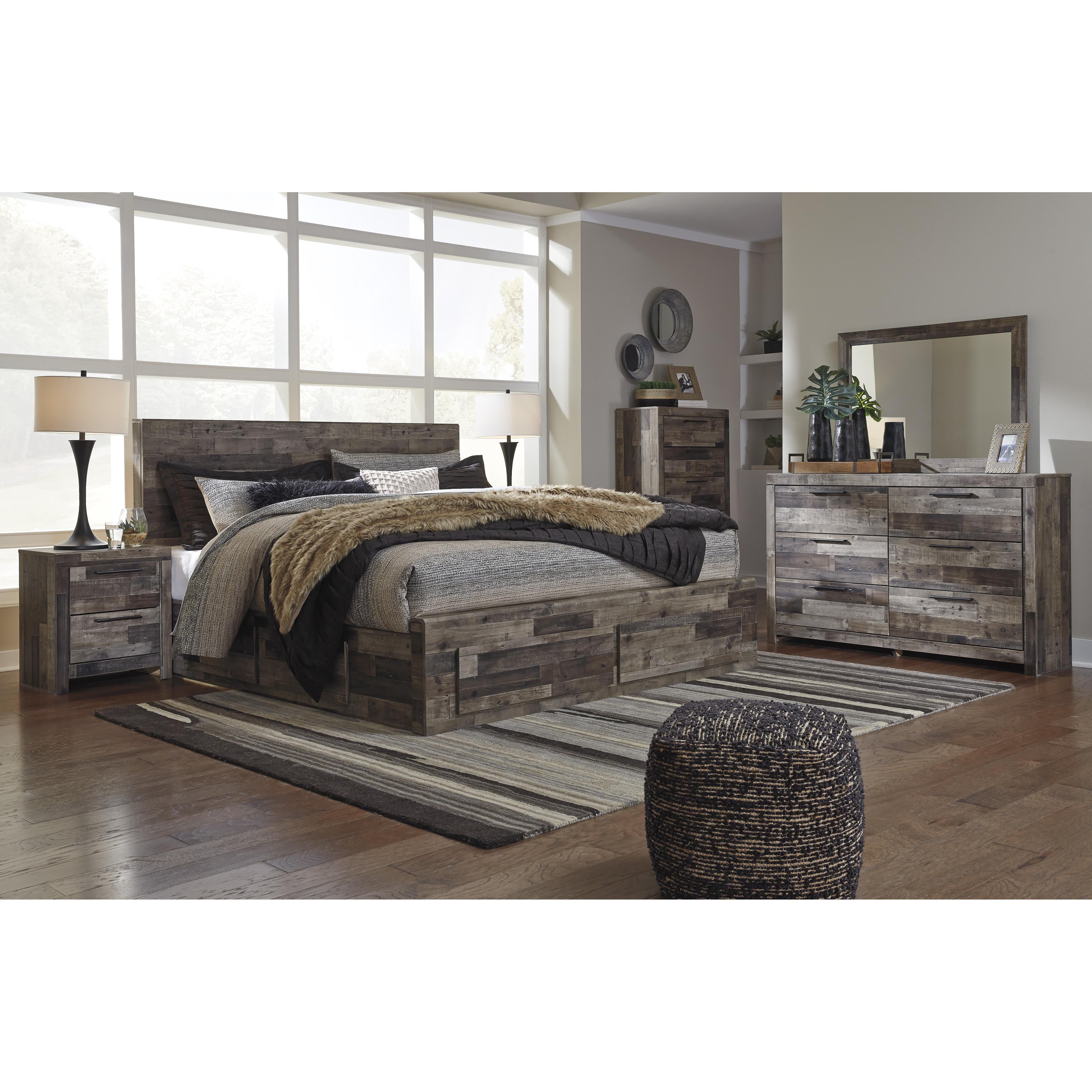  Size_King --  Derekson B200B19 King Panel Bed with 4 Storage Drawers IMAGE 4