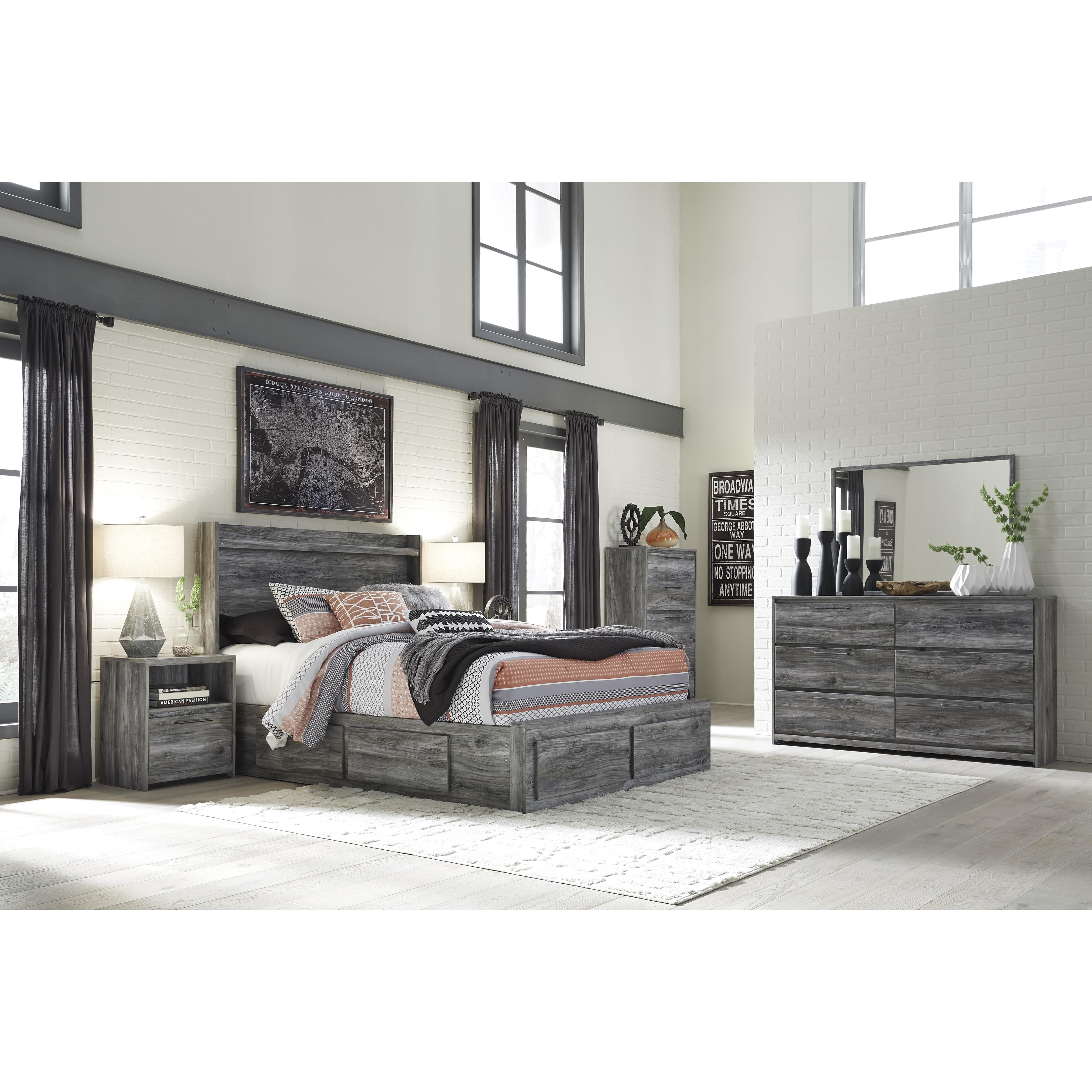  Size_Queen --  Signature Design by Ashley Baystorm Panel Bed with Storage IMAGE 2