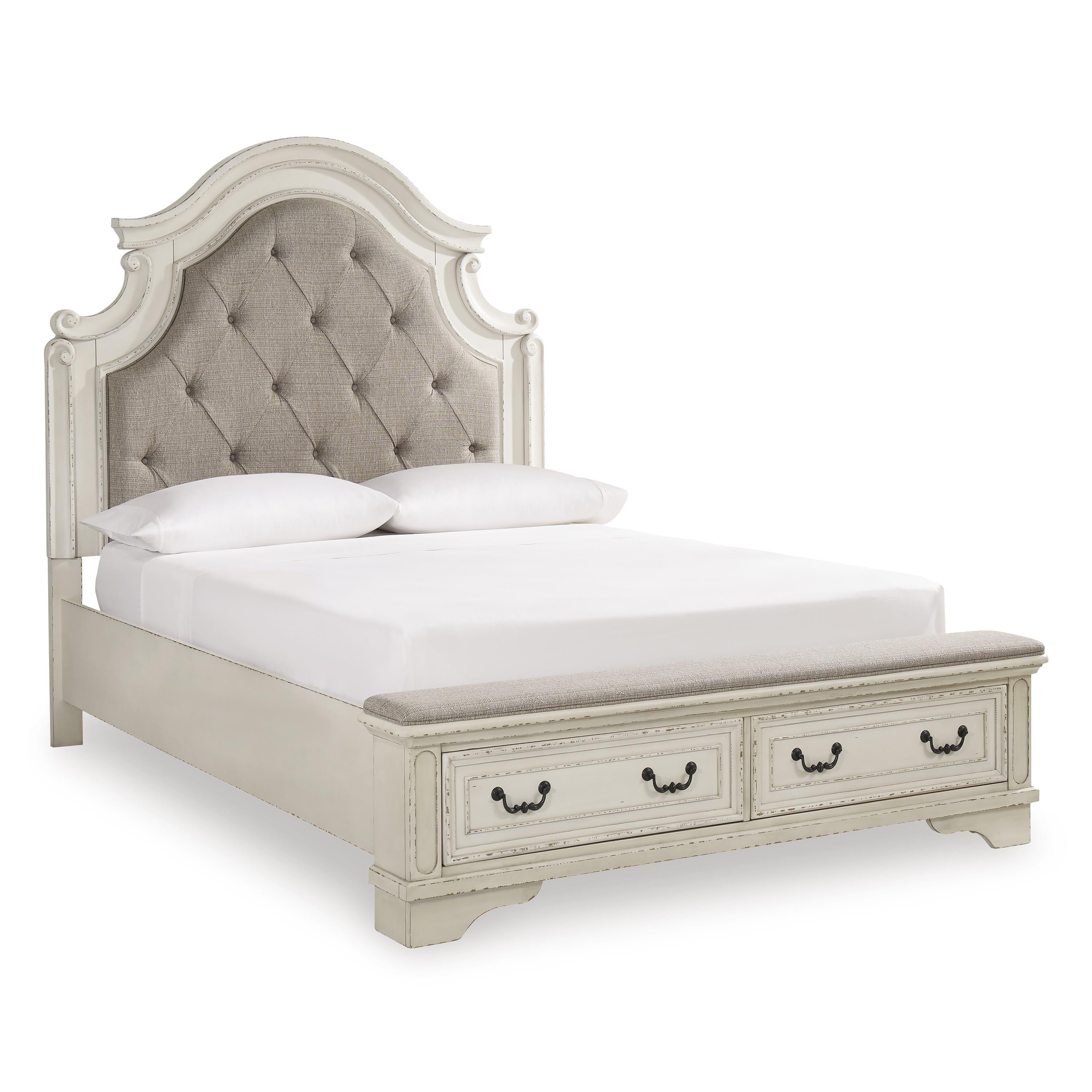  Size_Queen --  Signature Design by Ashley Realyn Upholstered Platform Bed with Storage IMAGE 1