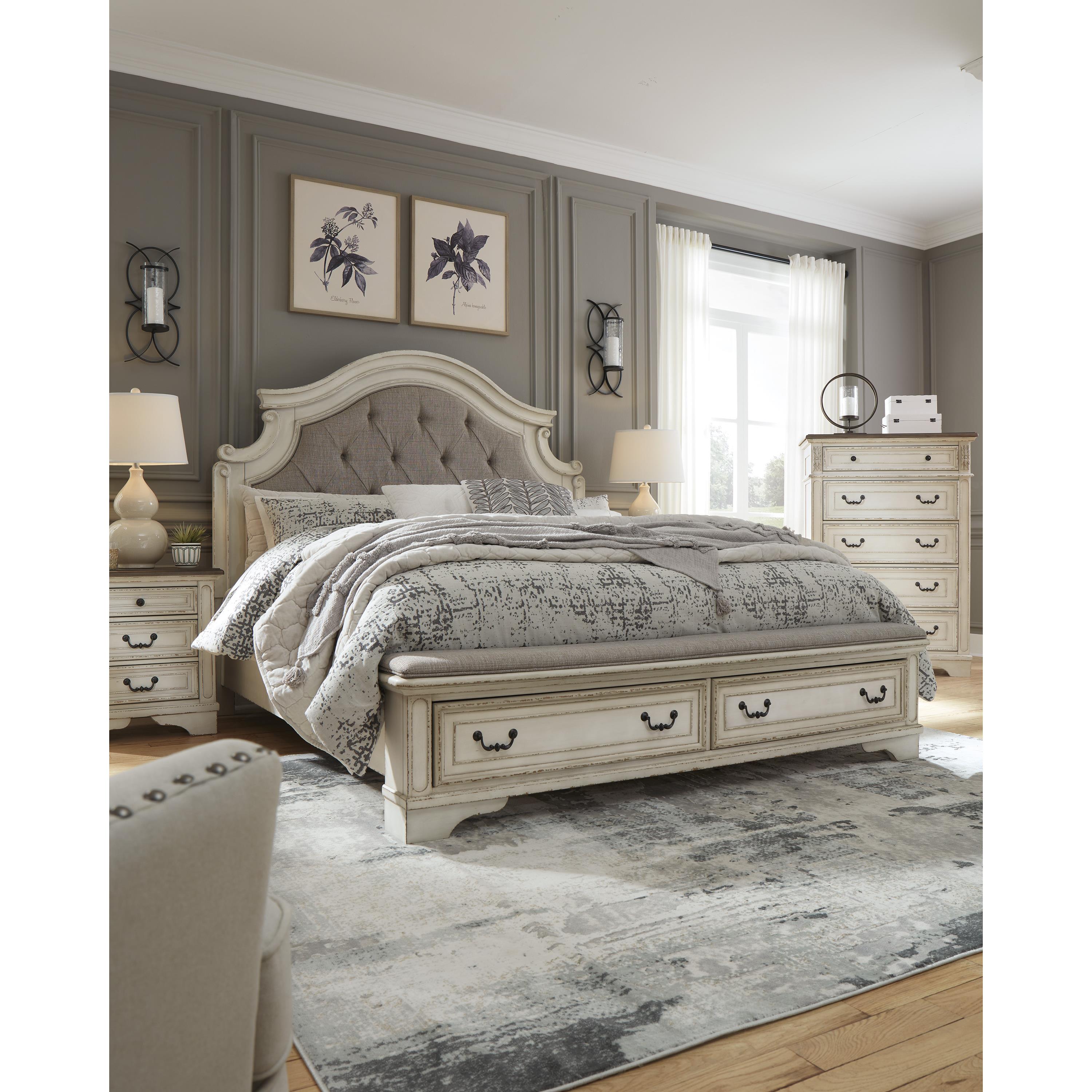  Size_California King --  Realyn B743B21 California King Upholstered Storage Bed IMAGE 7